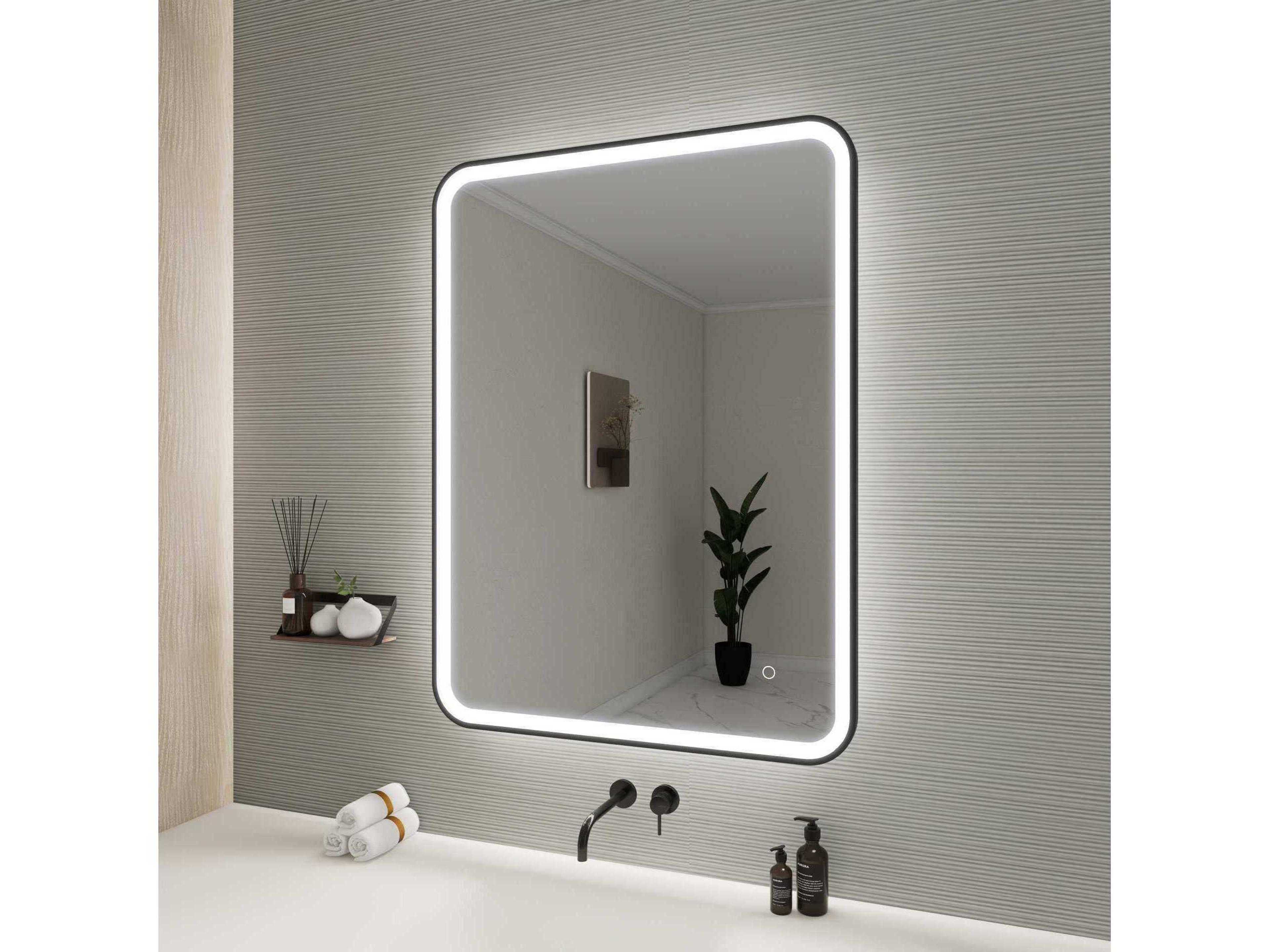 Elegant Lighting Harmoni Black Rectangular Wall Mirror