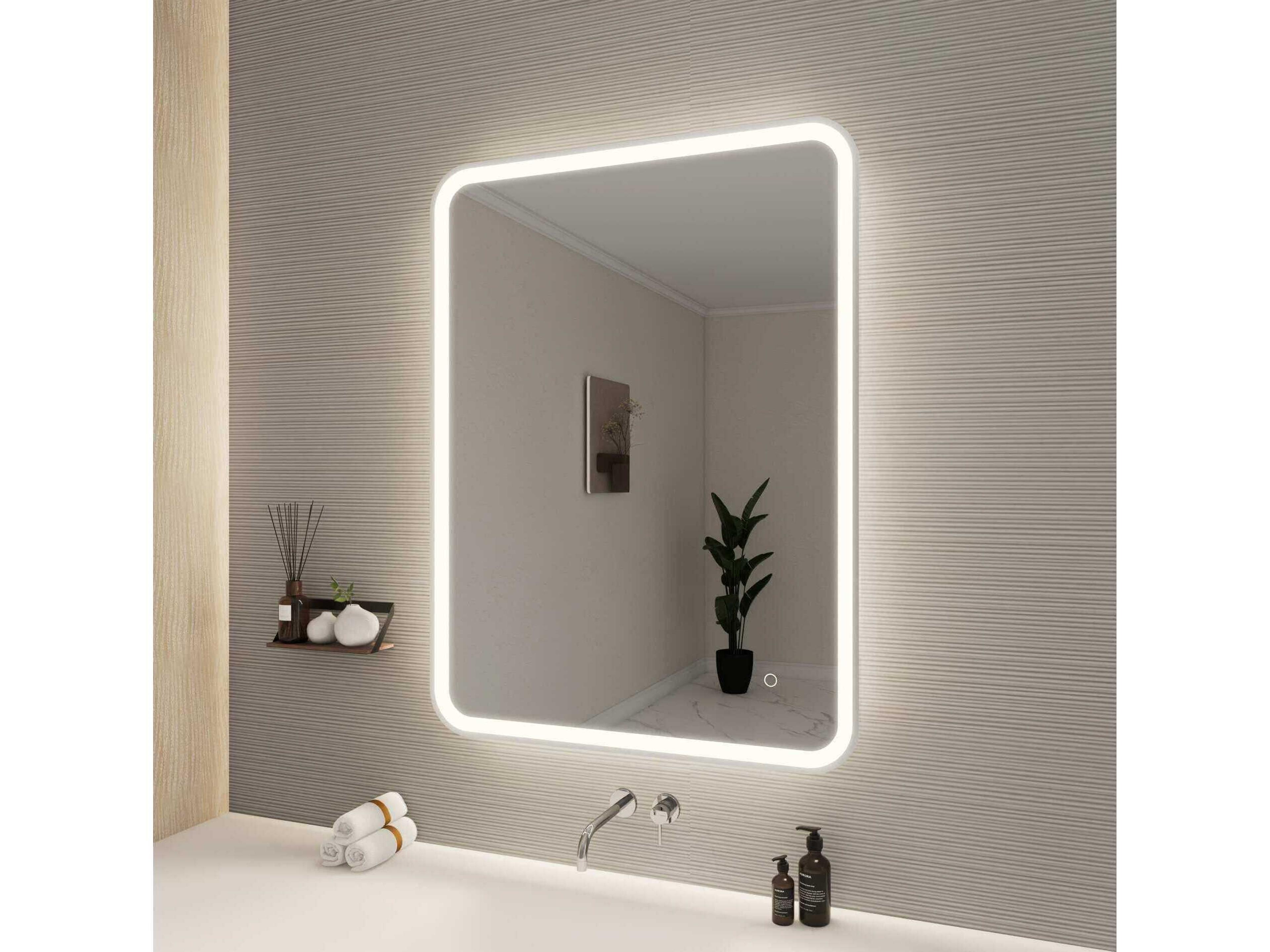 Elegant Lighting Harmoni Silver Rectangular Wall Mirror
