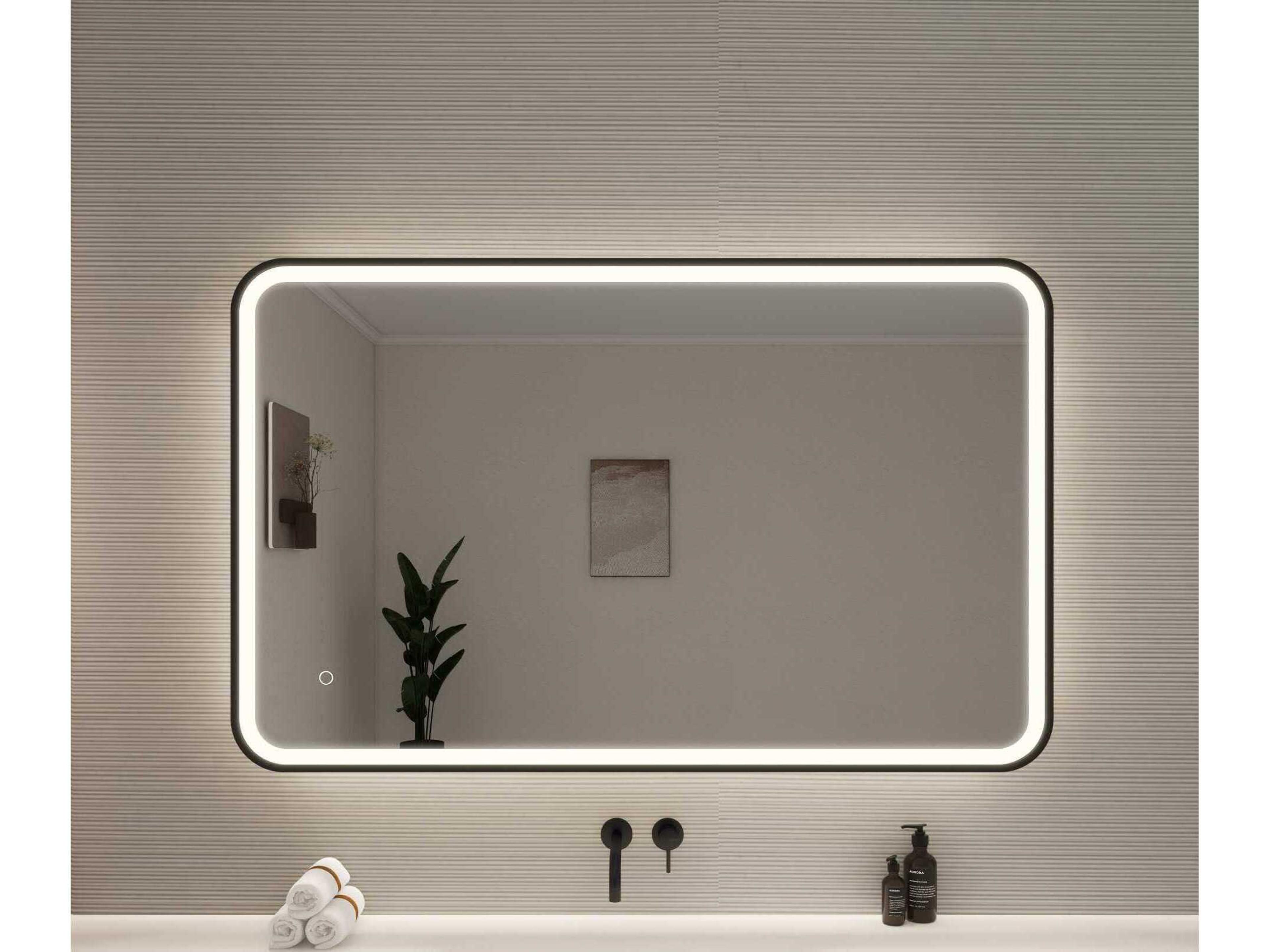 Elegant Lighting Harmoni Black Rectangular Wall Mirror