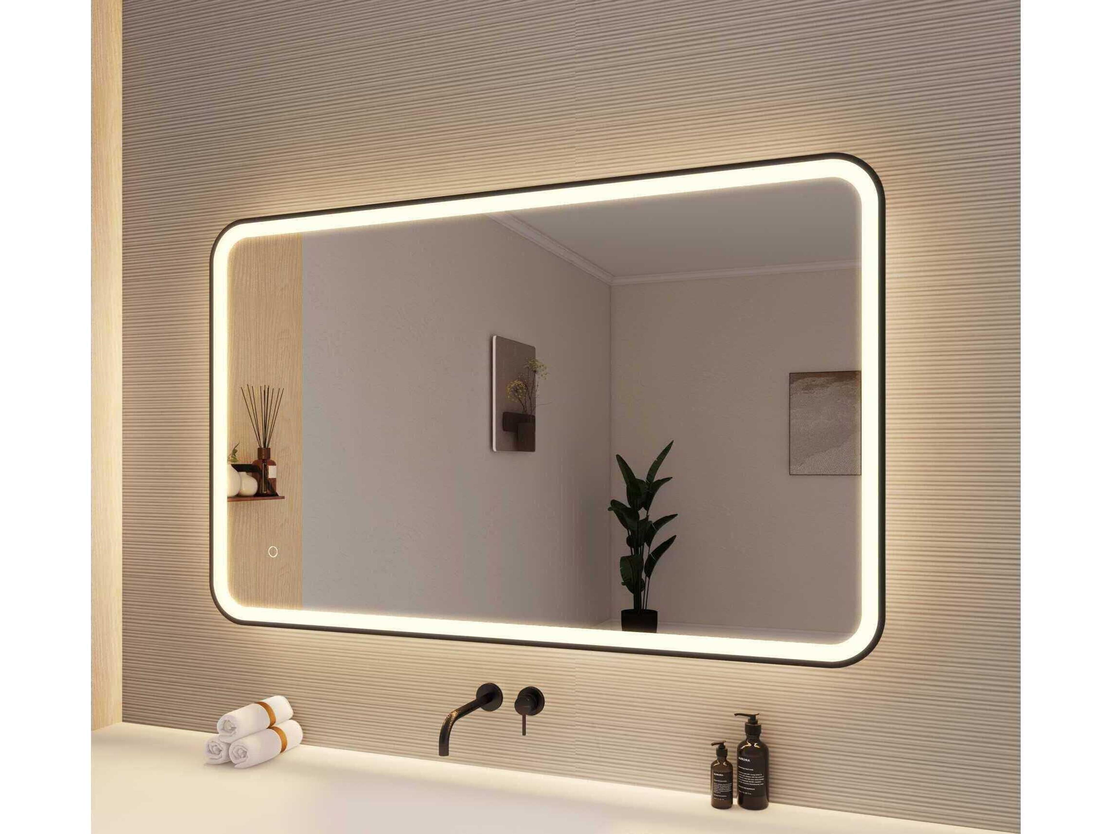 Elegant Lighting Harmoni Black Rectangular Wall Mirror