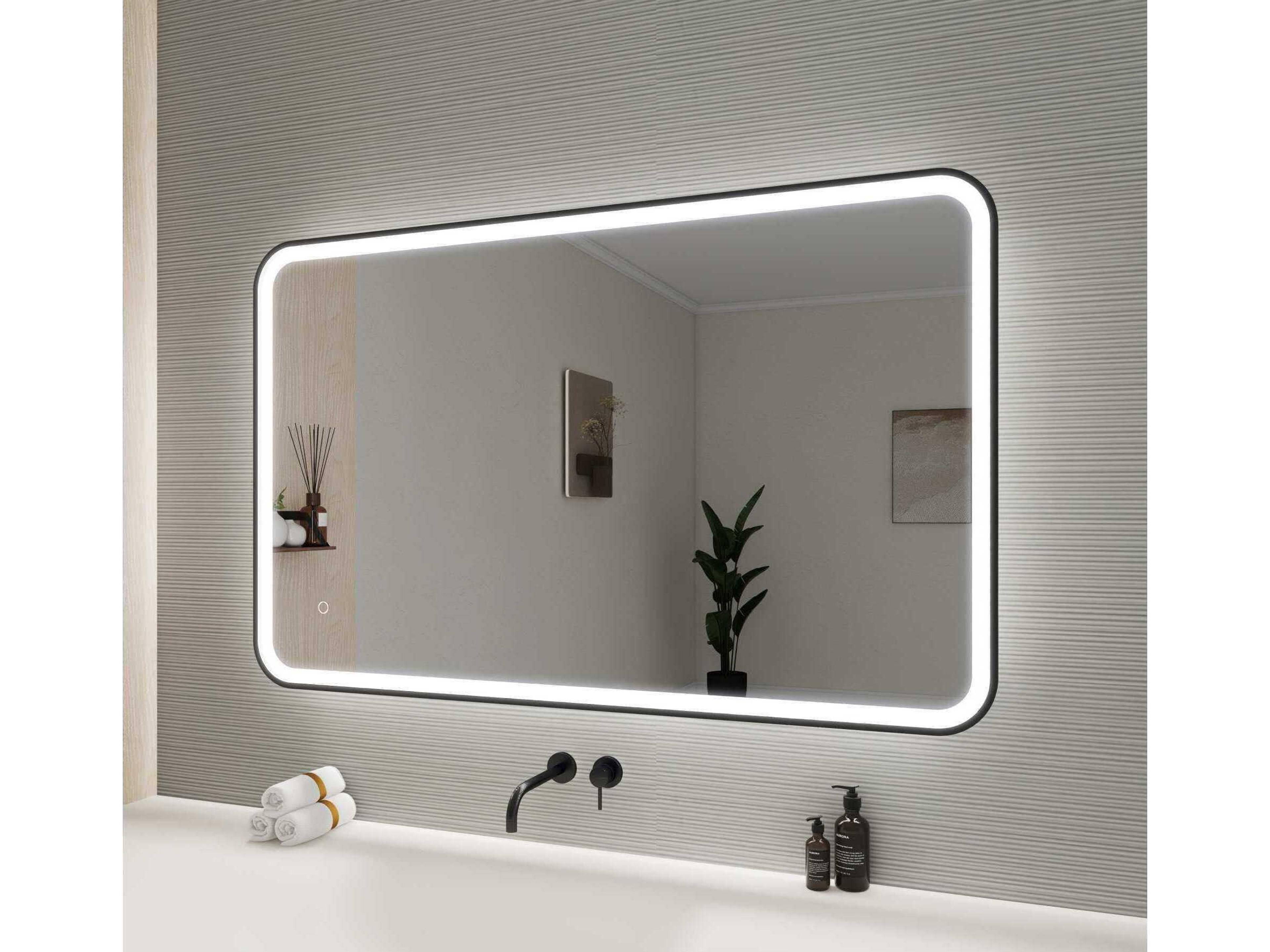 Elegant Lighting Harmoni Black Rectangular Wall Mirror
