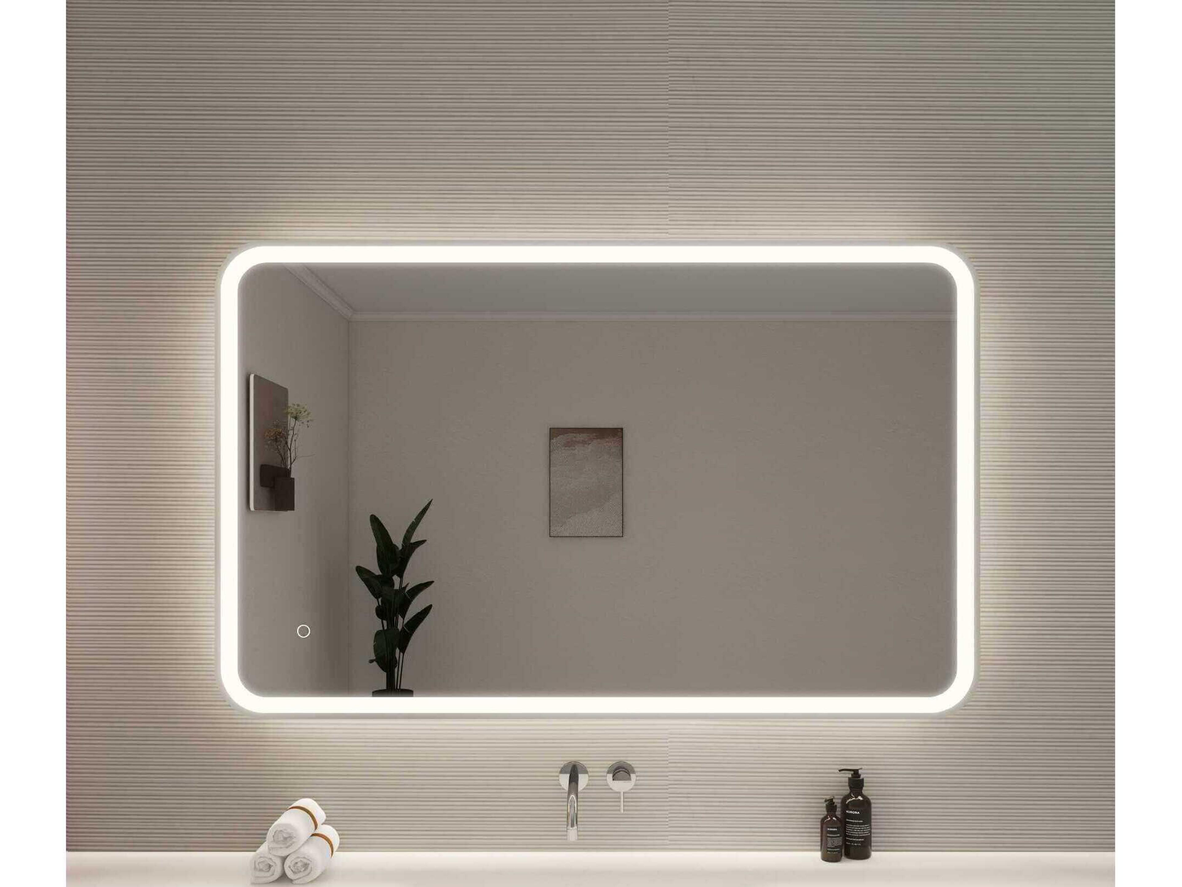 Elegant Lighting Harmoni Silver Rectangular Wall Mirror