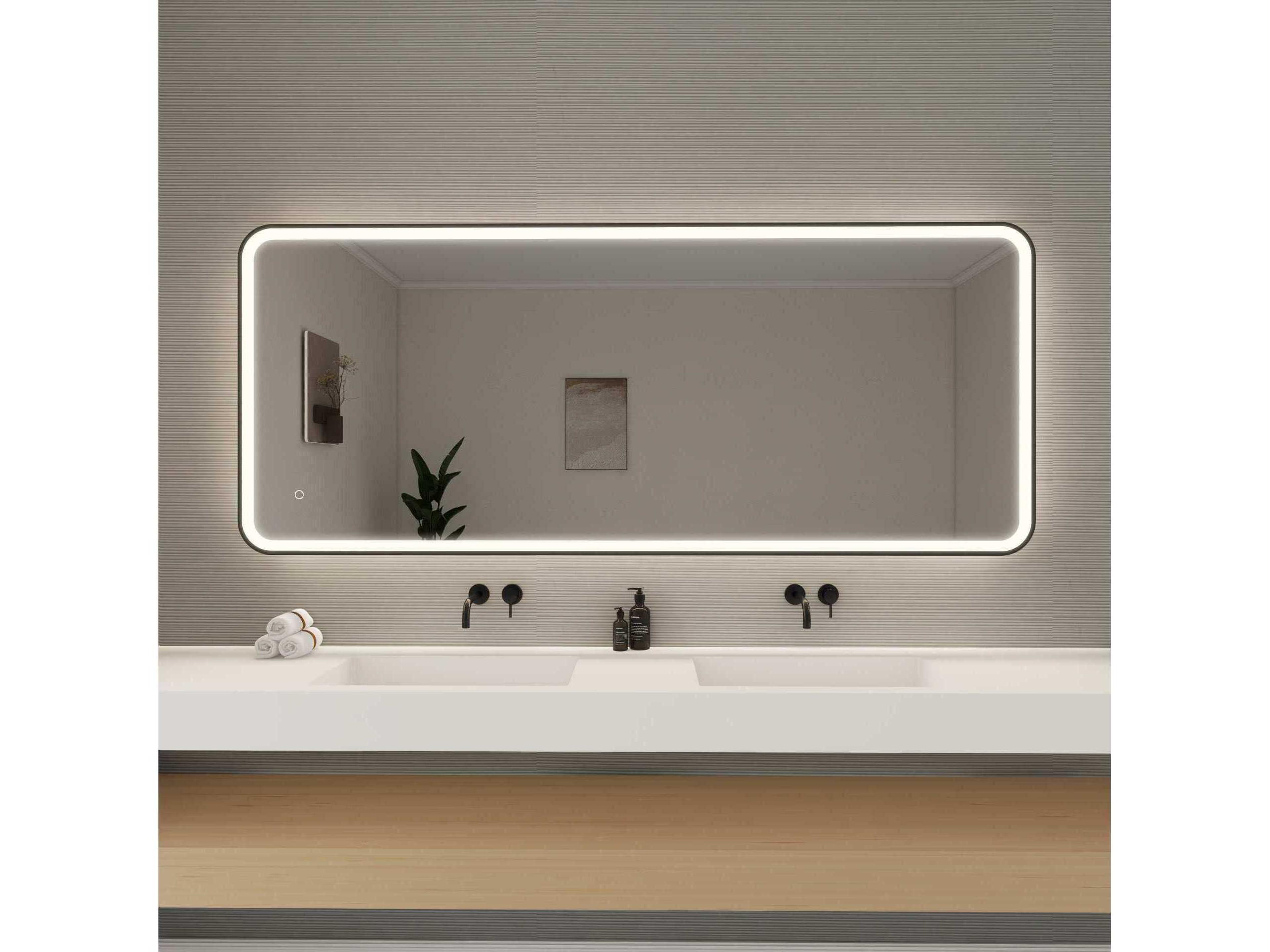 Elegant Lighting Harmoni Black Rectangular Wall Mirror