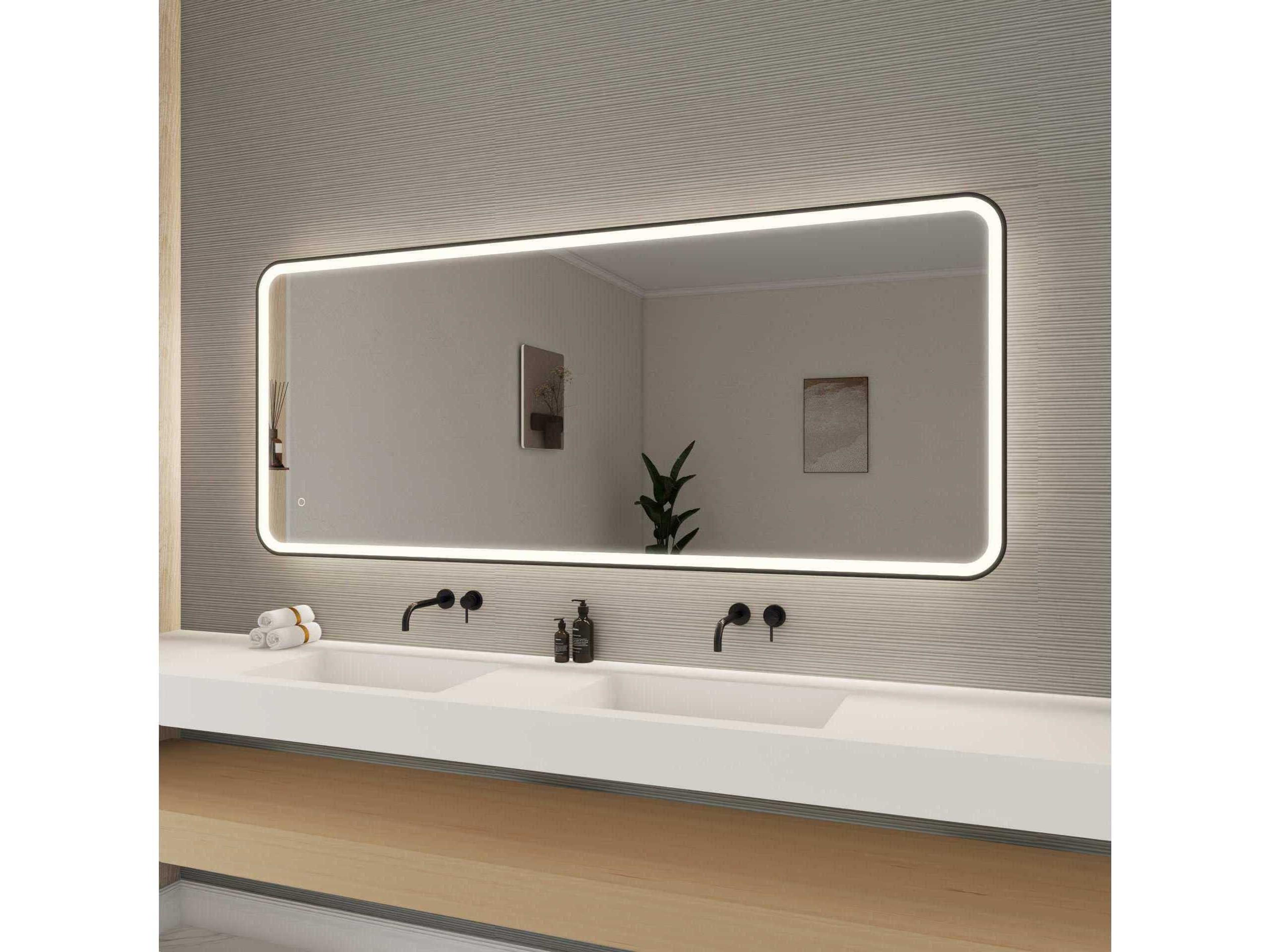 Elegant Lighting Harmoni Black Rectangular Wall Mirror