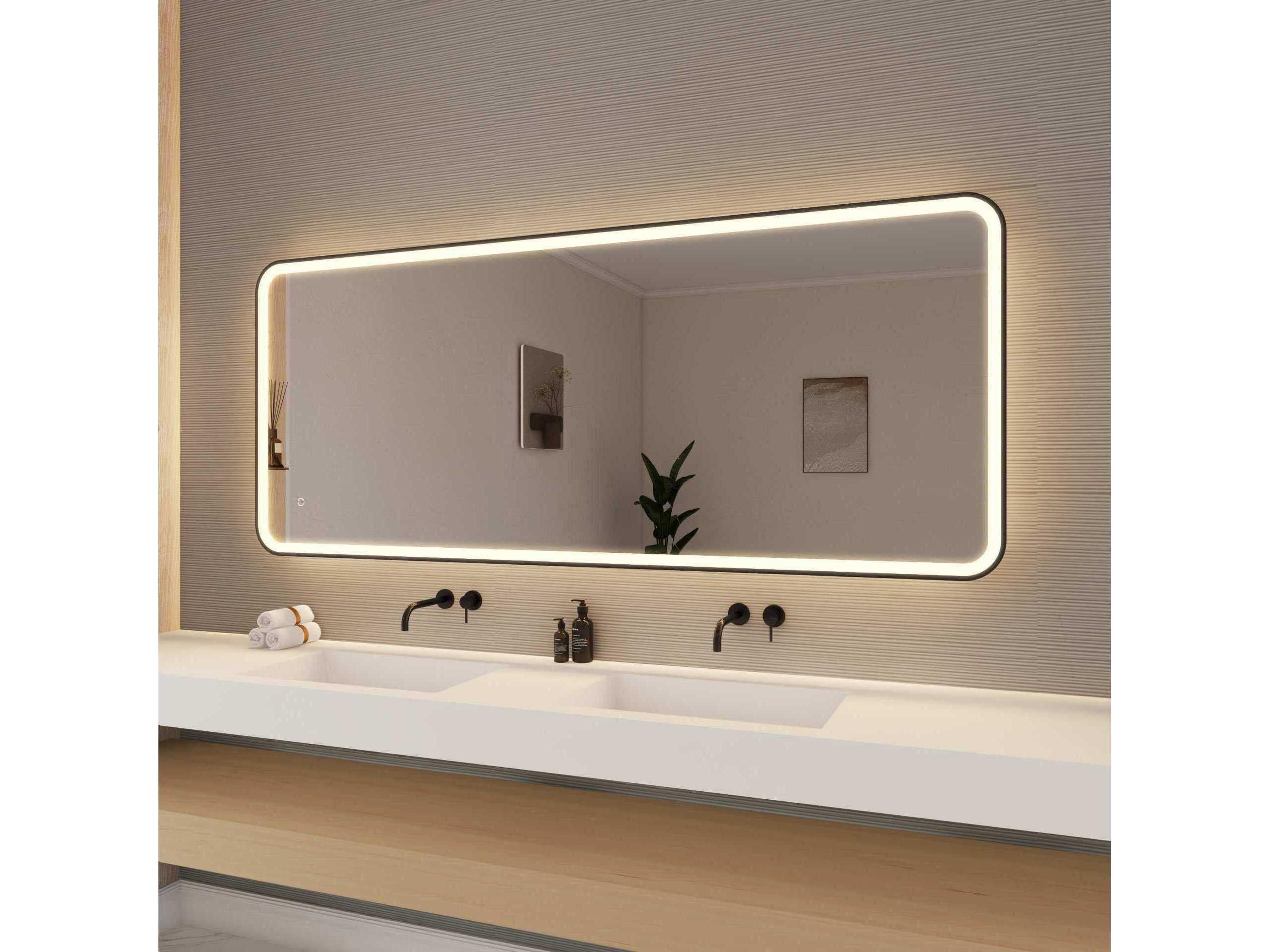 Elegant Lighting Harmoni Black Rectangular Wall Mirror
