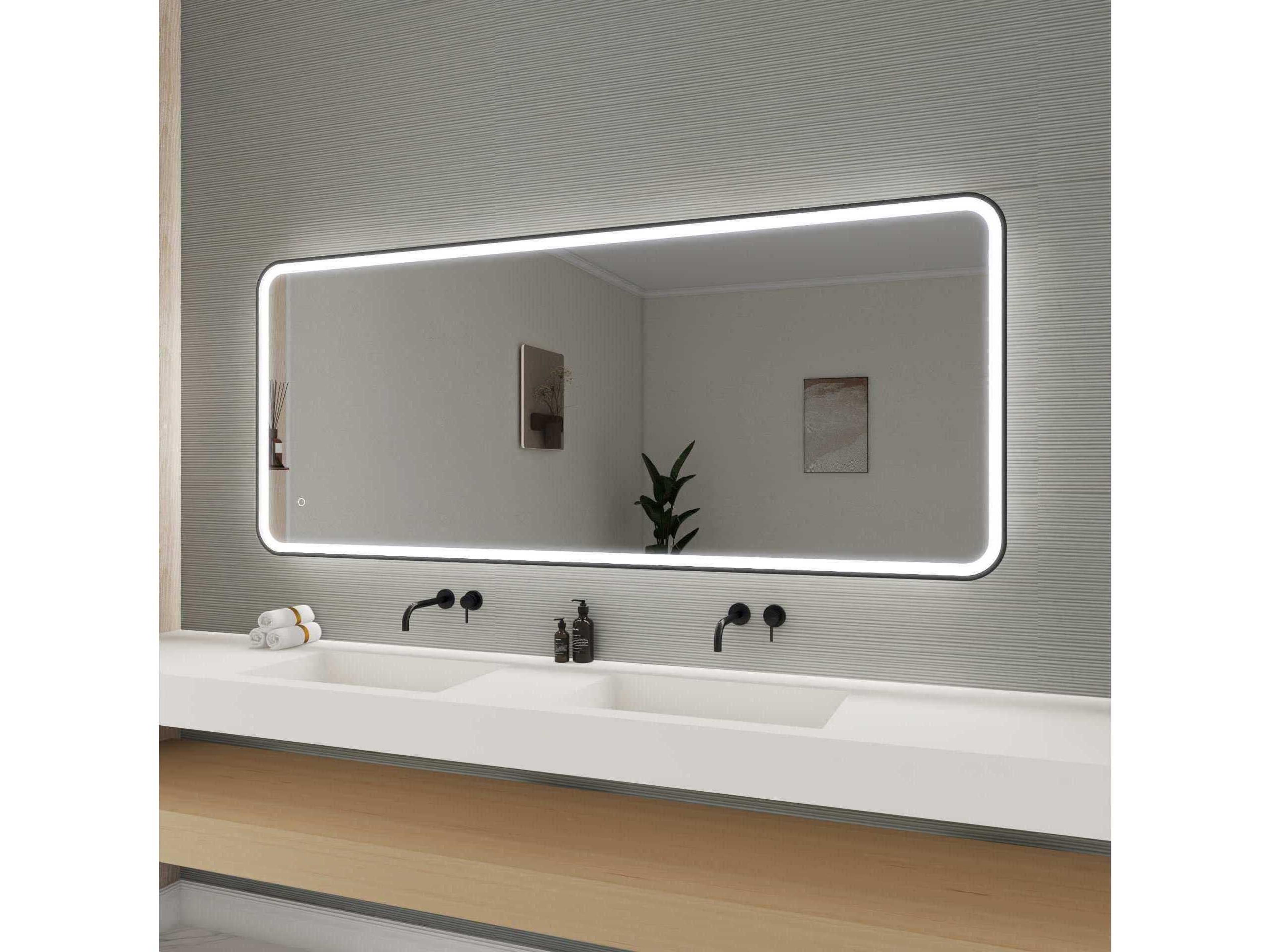 Elegant Lighting Harmoni Black Rectangular Wall Mirror