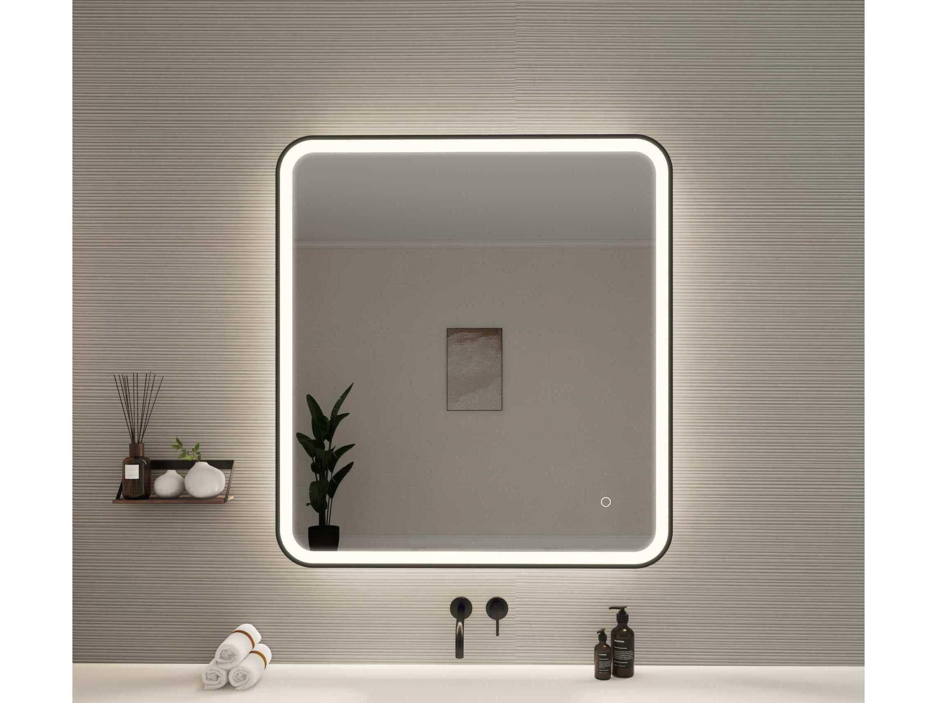 Elegant Lighting Harmoni Black Rectangular Wall Mirror