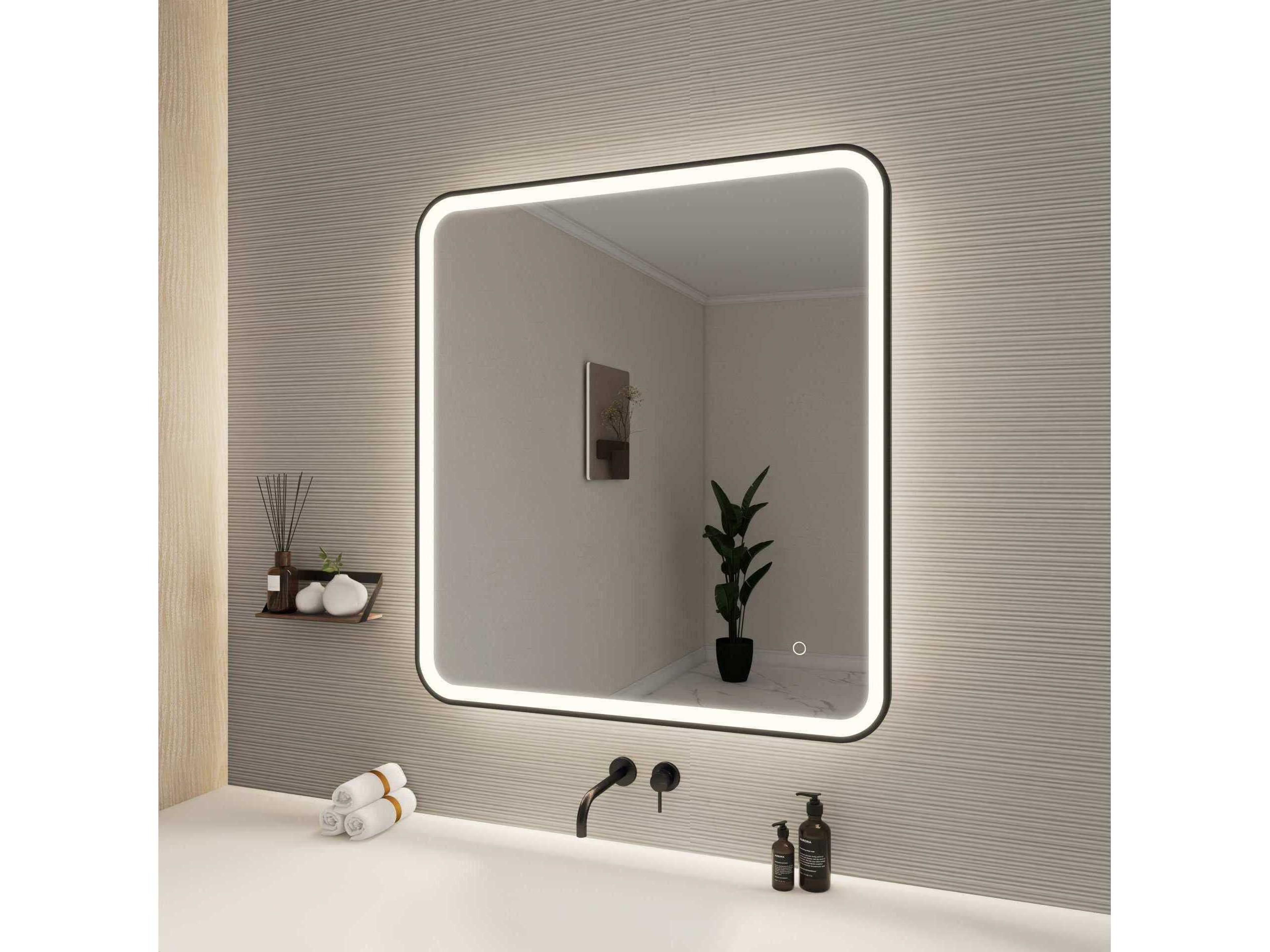 Elegant Lighting Harmoni Black Rectangular Wall Mirror
