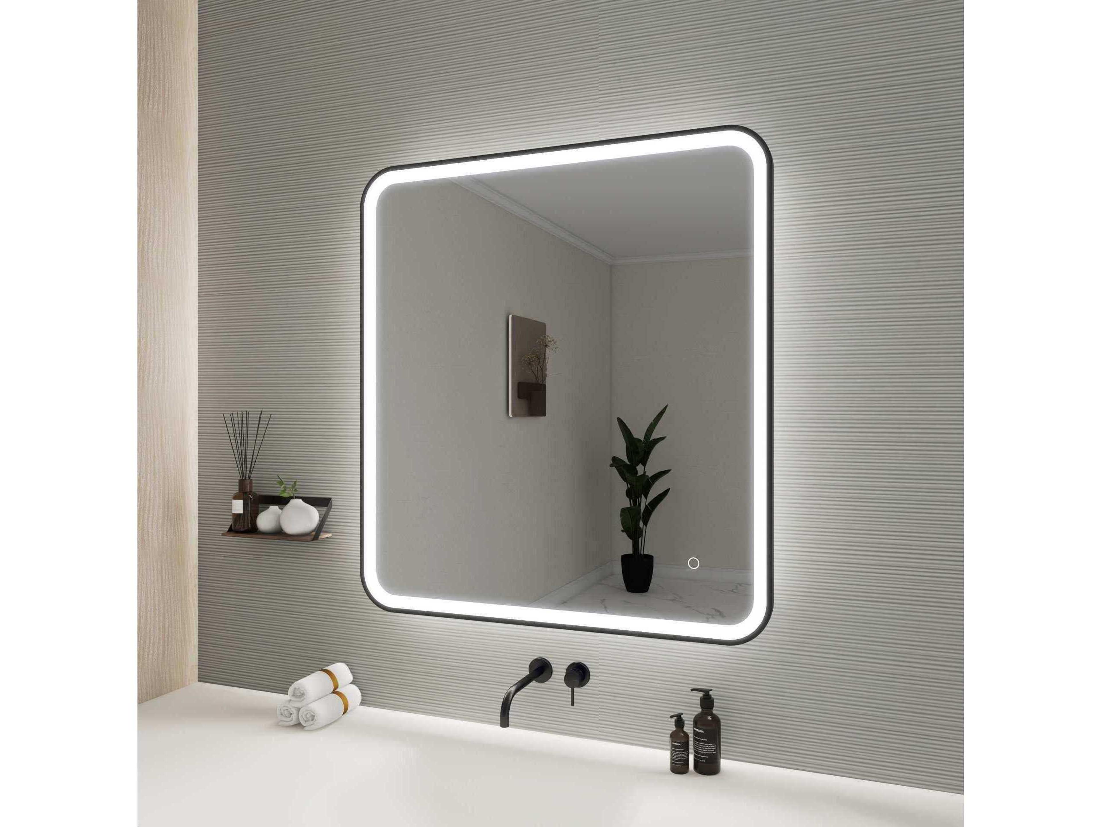 Elegant Lighting Harmoni Black Rectangular Wall Mirror