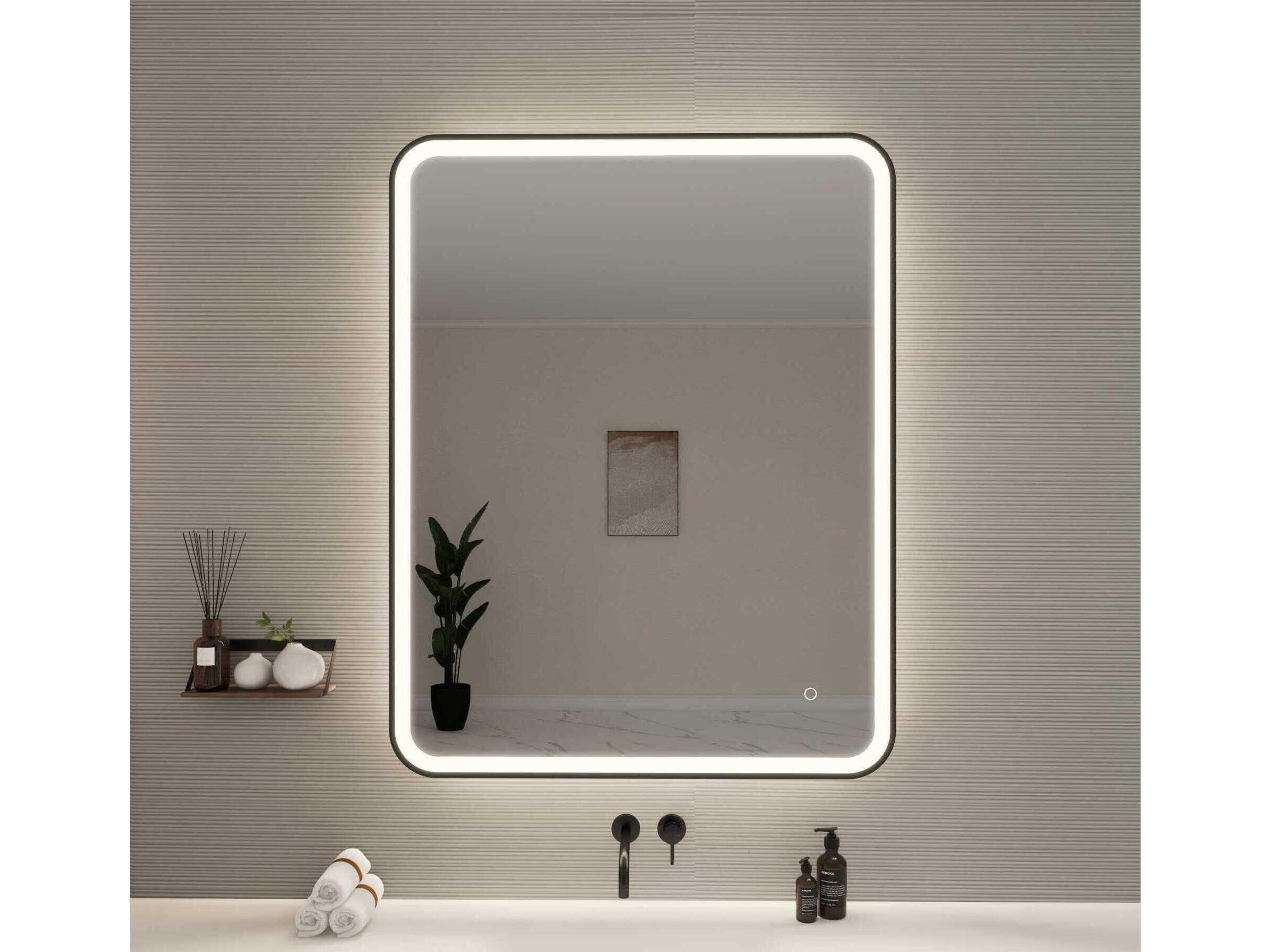 Elegant Lighting Harmoni Black Rectangular Wall Mirror