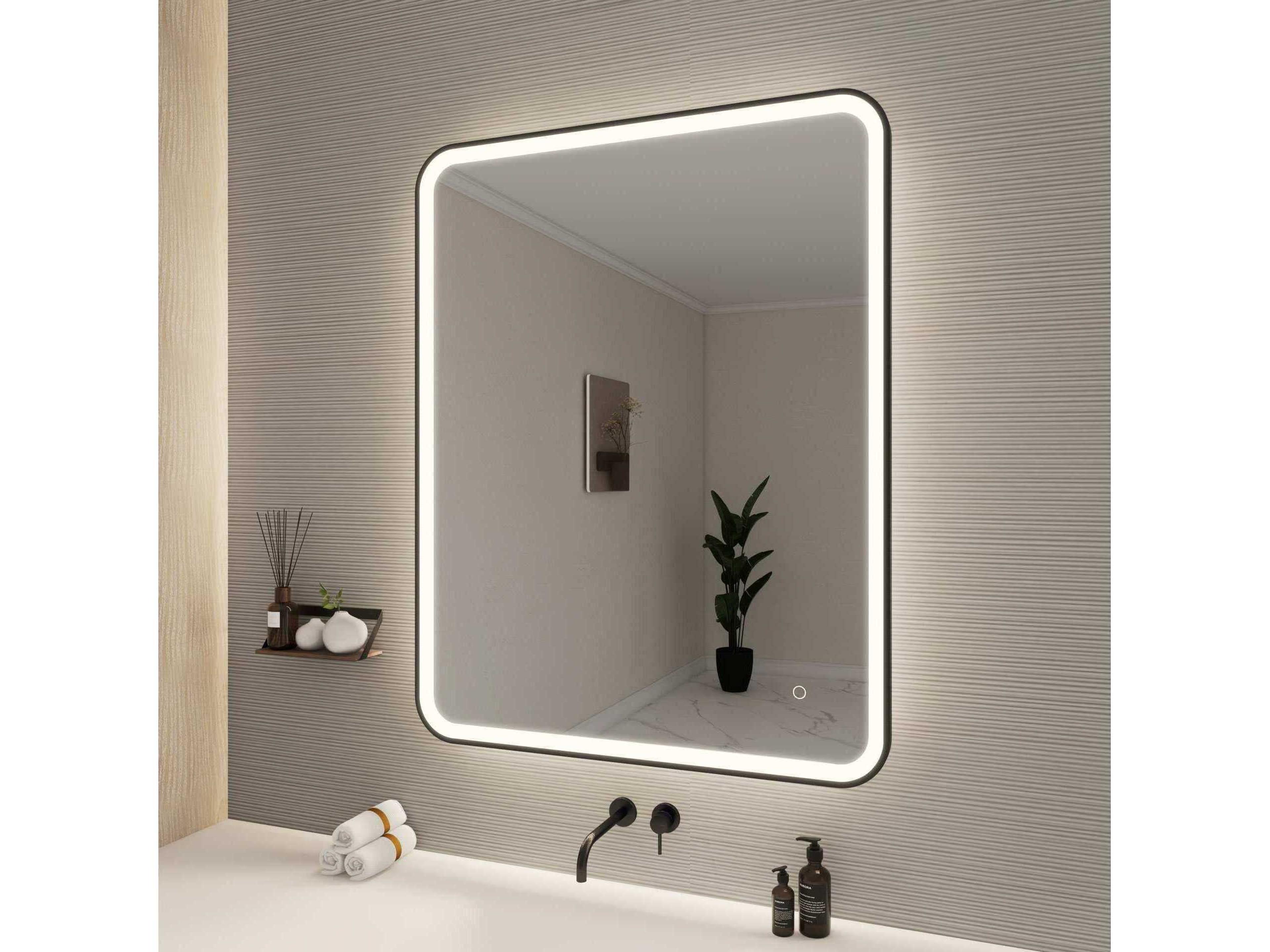 Elegant Lighting Harmoni Black Rectangular Wall Mirror