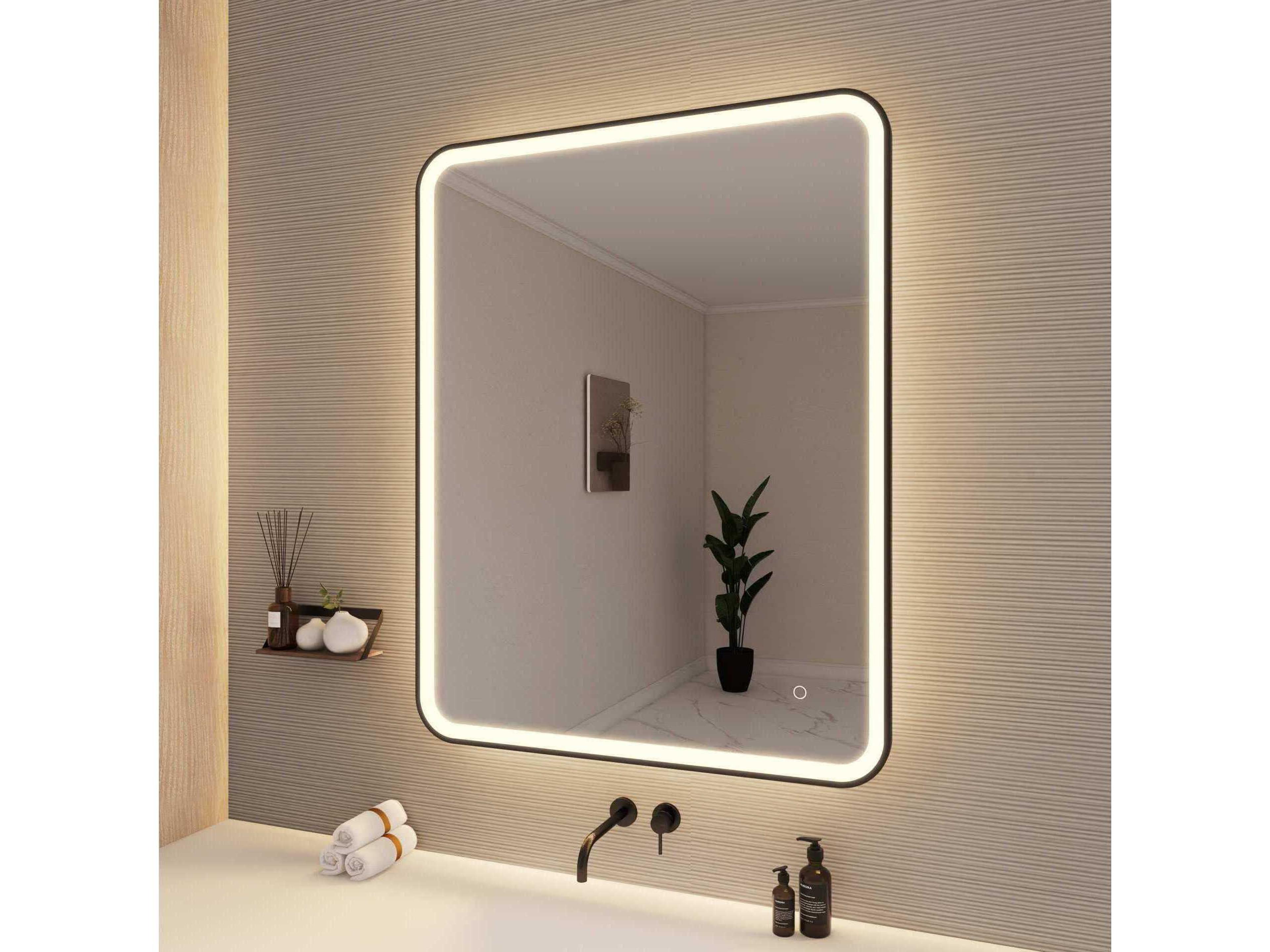 Elegant Lighting Harmoni Black Rectangular Wall Mirror