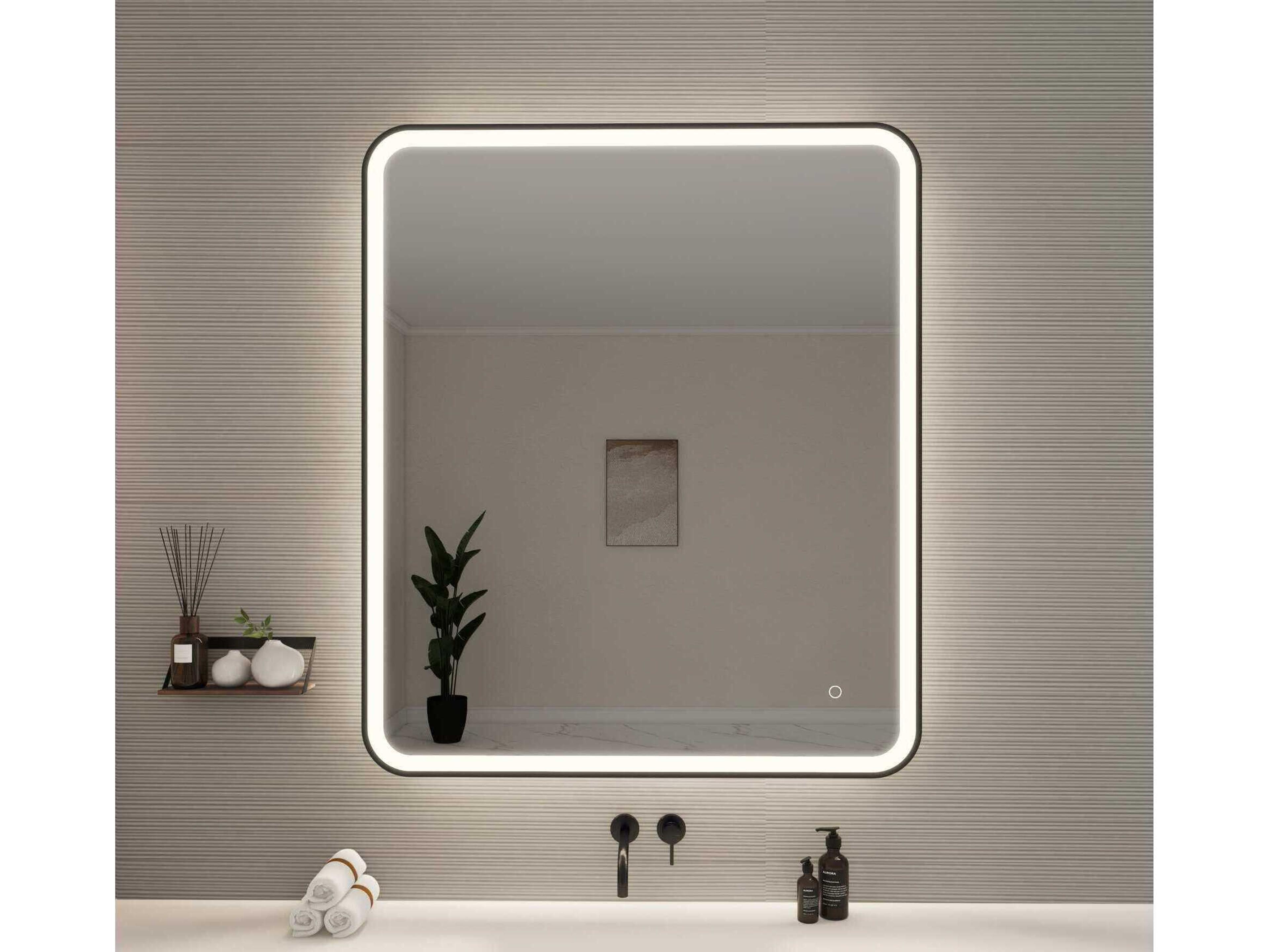 Elegant Lighting Harmoni Black Rectangular Wall Mirror