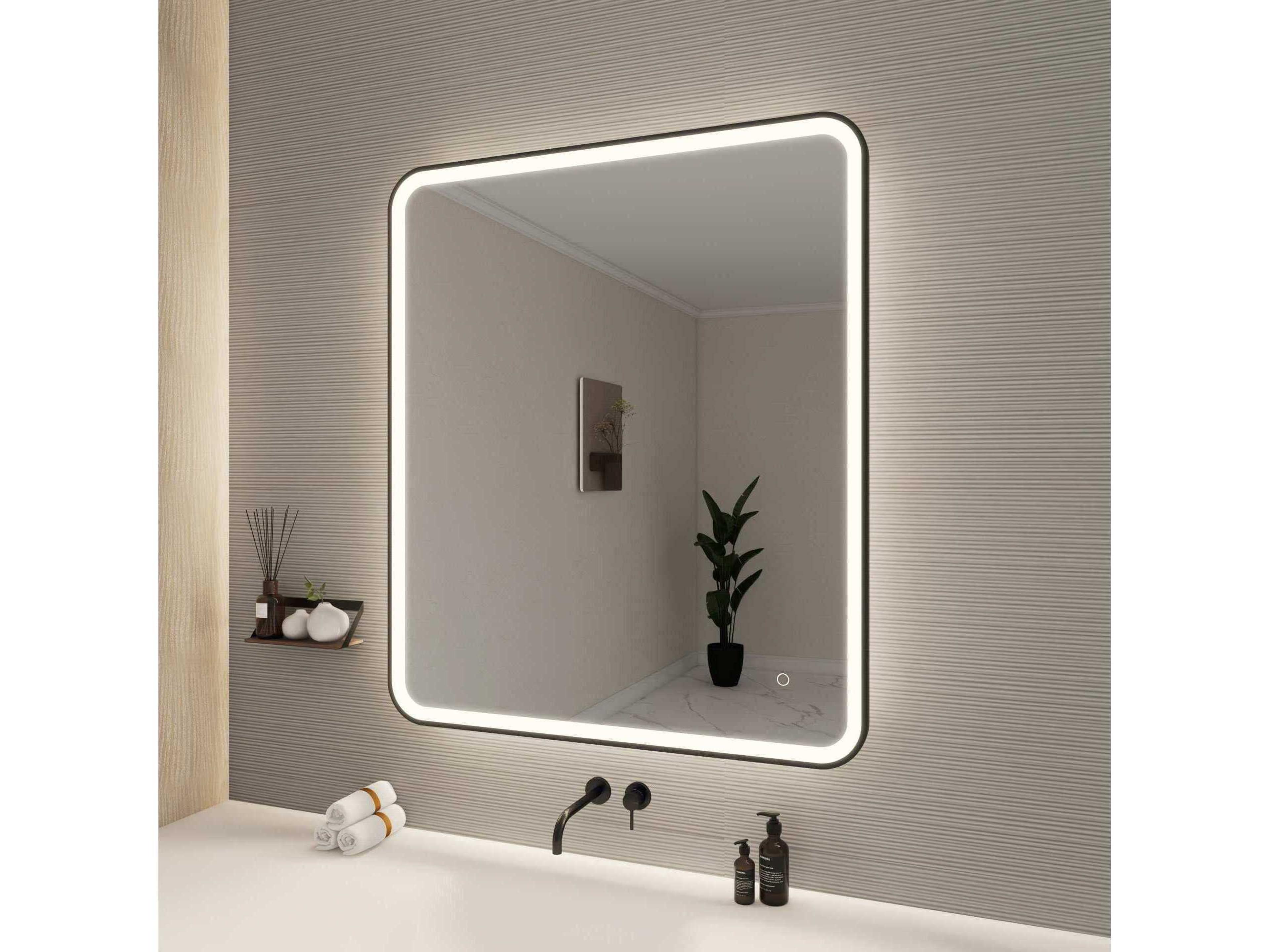 Elegant Lighting Harmoni Black Rectangular Wall Mirror