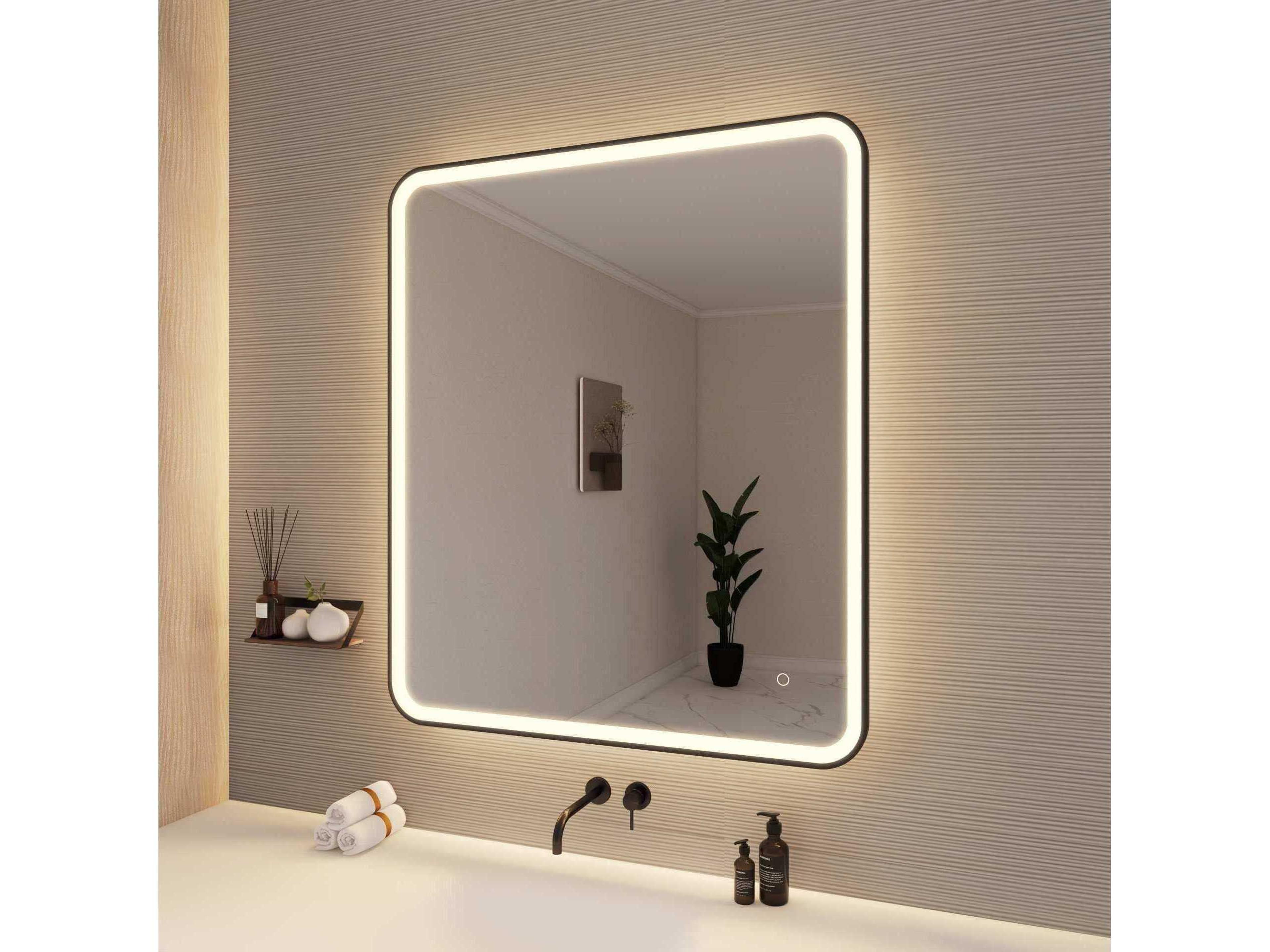Elegant Lighting Harmoni Black Rectangular Wall Mirror