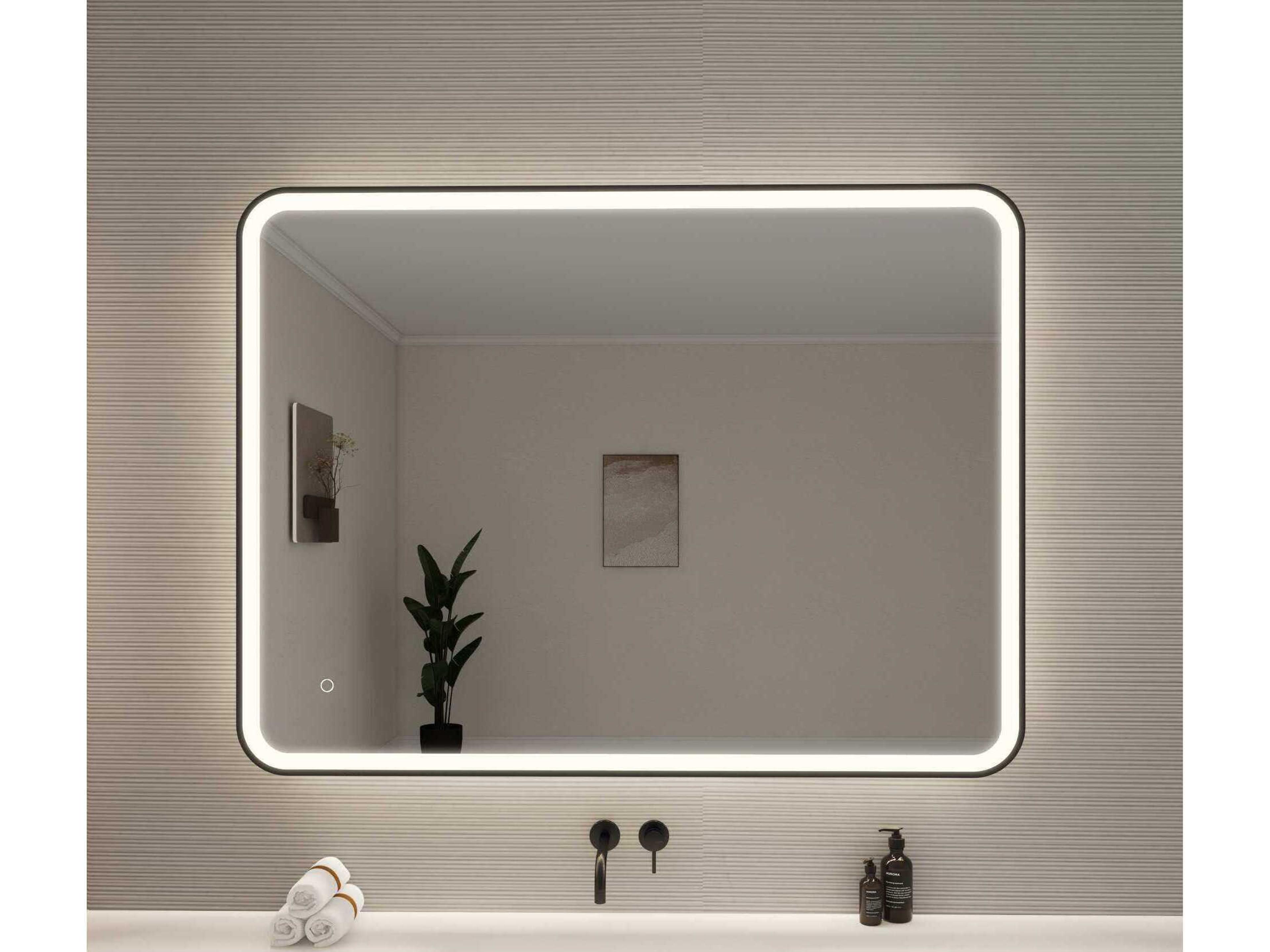 Elegant Lighting Harmoni Black Rectangular Wall Mirror