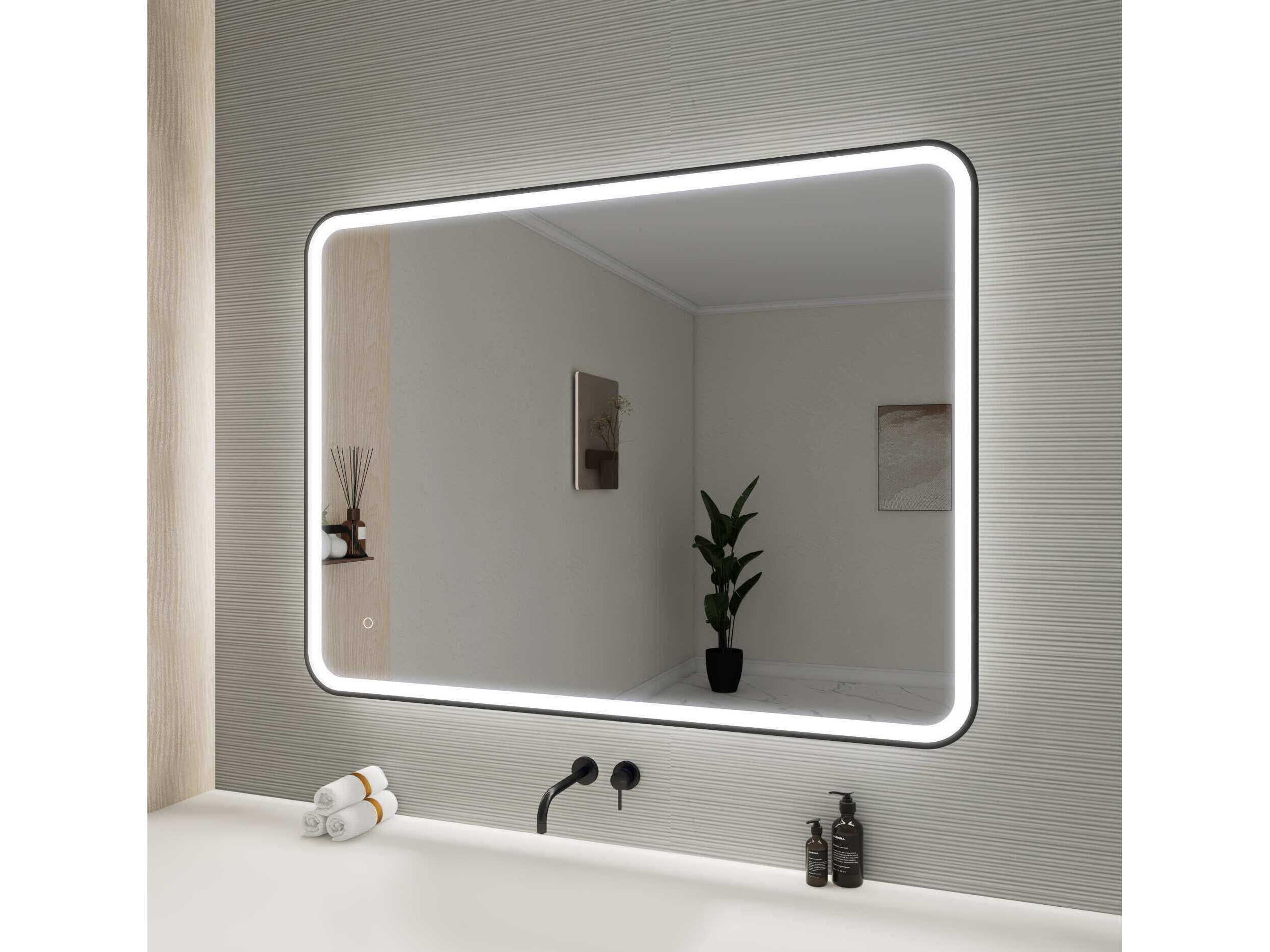 Elegant Lighting Harmoni Black Rectangular Wall Mirror