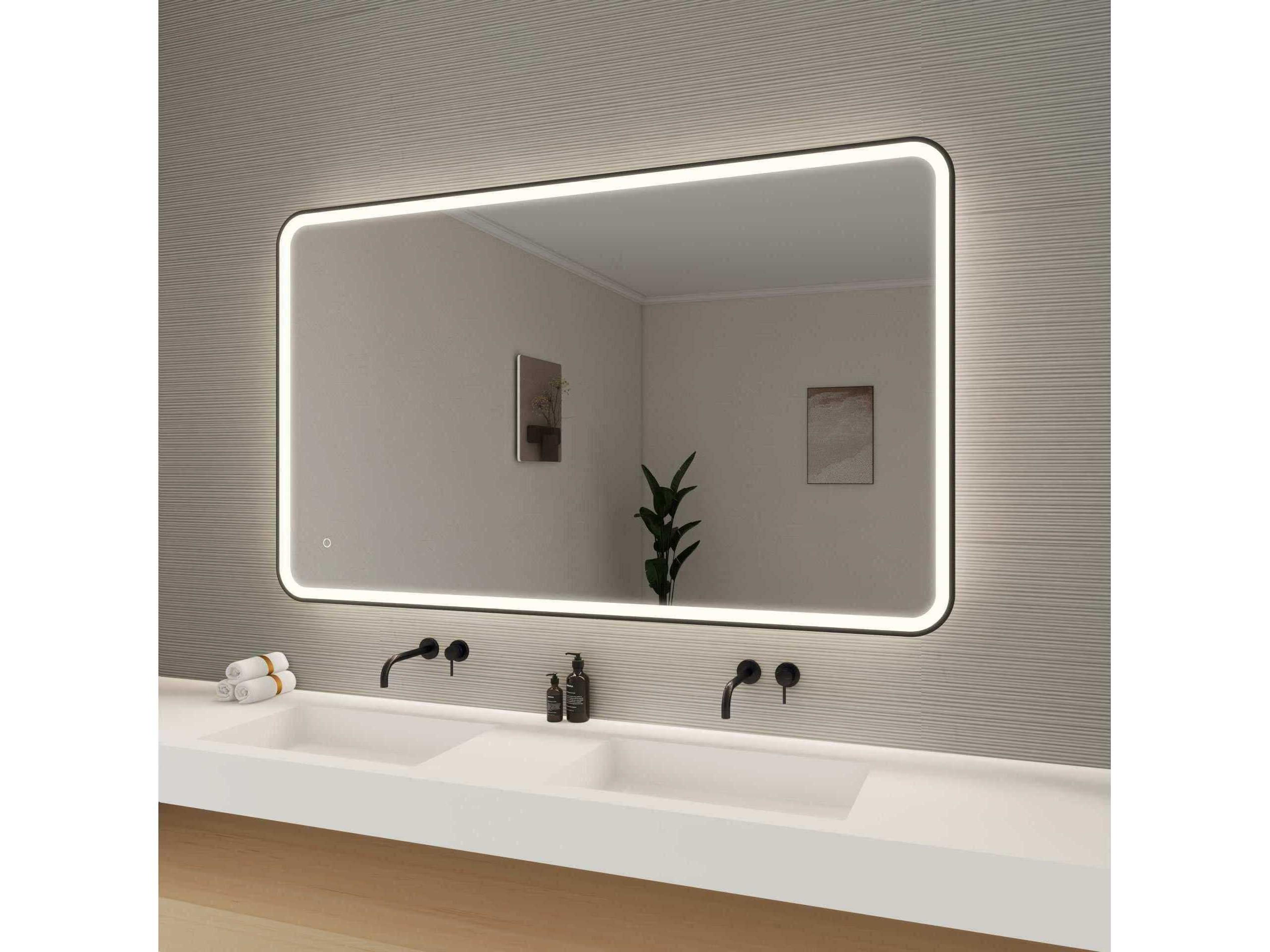 Elegant Lighting Harmoni Black Rectangular Wall Mirror