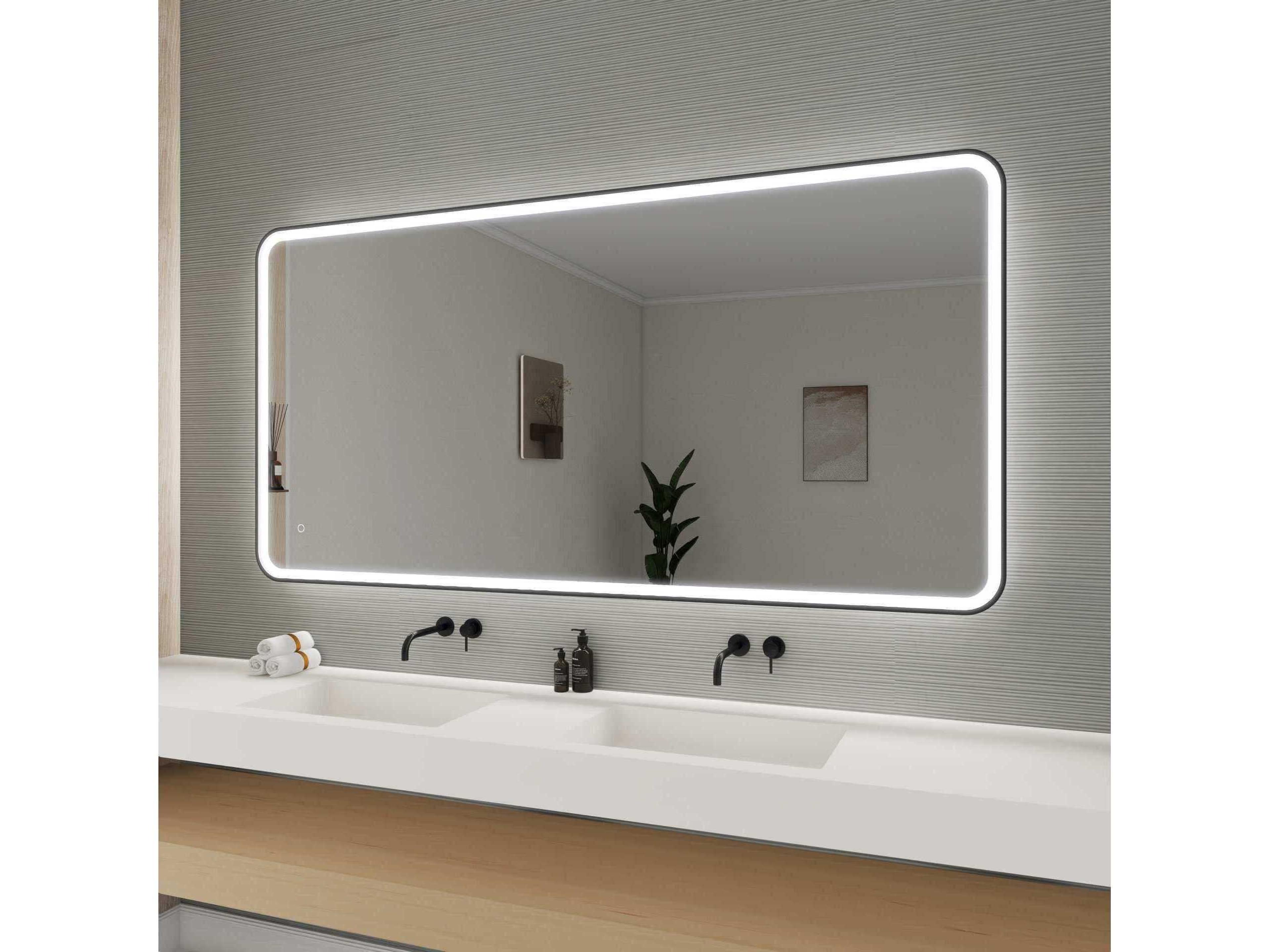 Elegant Lighting Harmoni Black Rectangular Wall Mirror