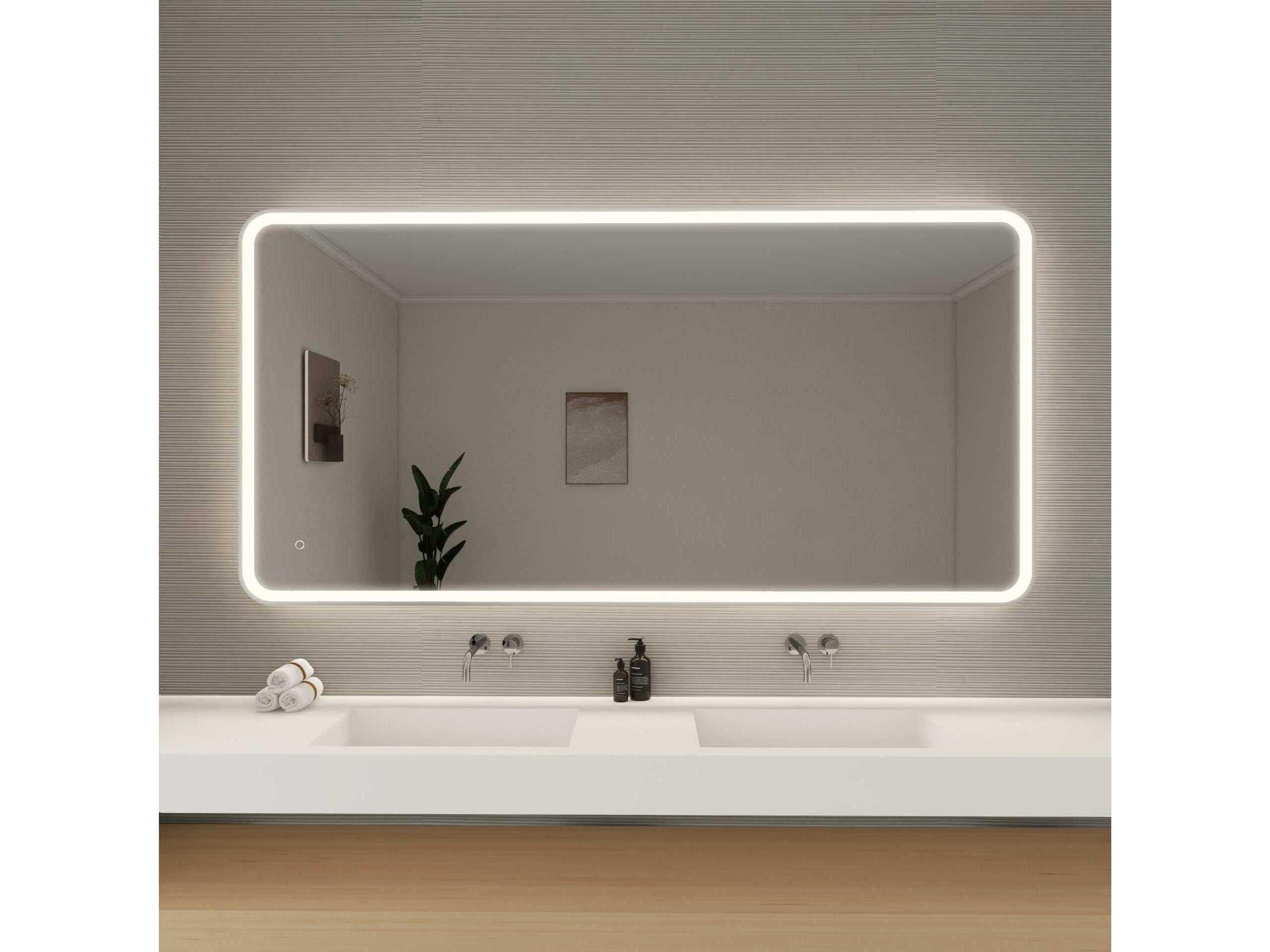 Elegant Lighting Harmoni Silver Rectangular Wall Mirror