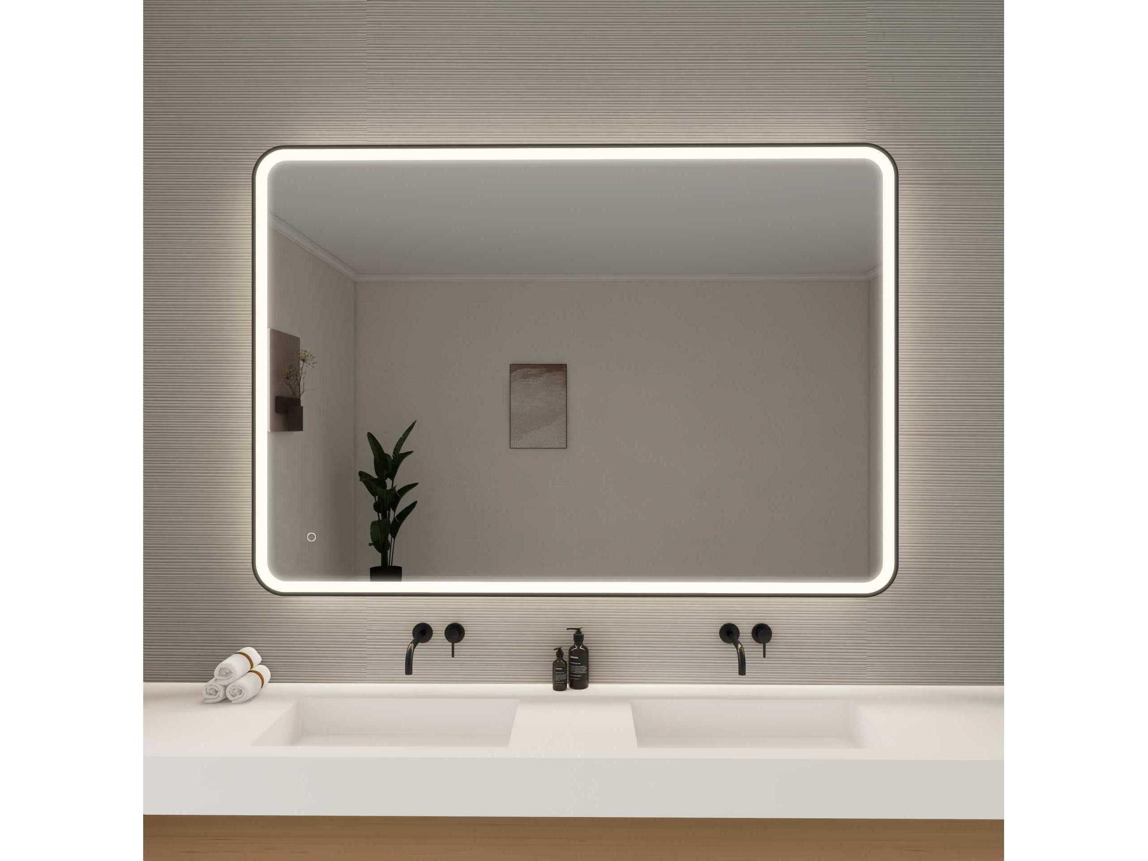 Elegant Lighting Harmoni Black Rectangular Wall Mirror