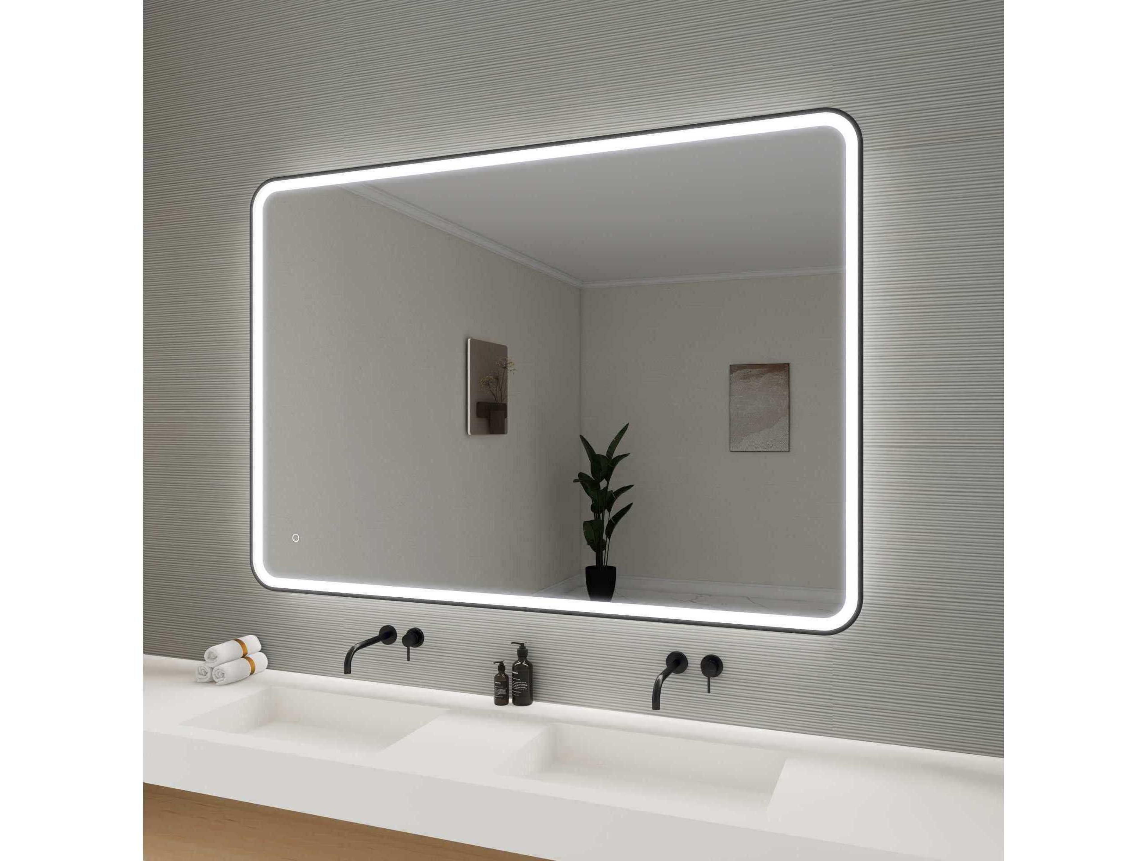 Elegant Lighting Harmoni Black Rectangular Wall Mirror