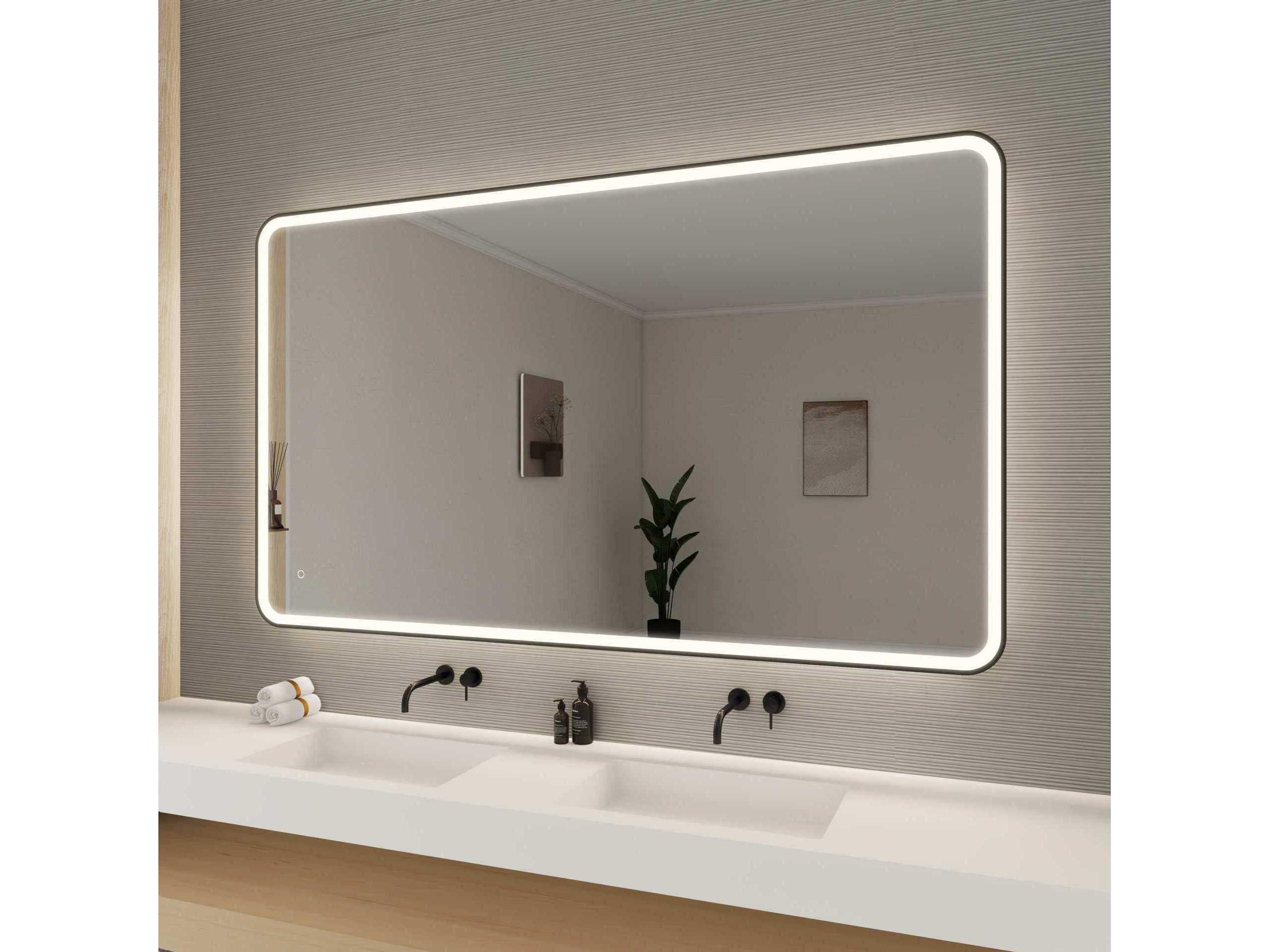 Elegant Lighting Harmoni Black Rectangular Wall Mirror