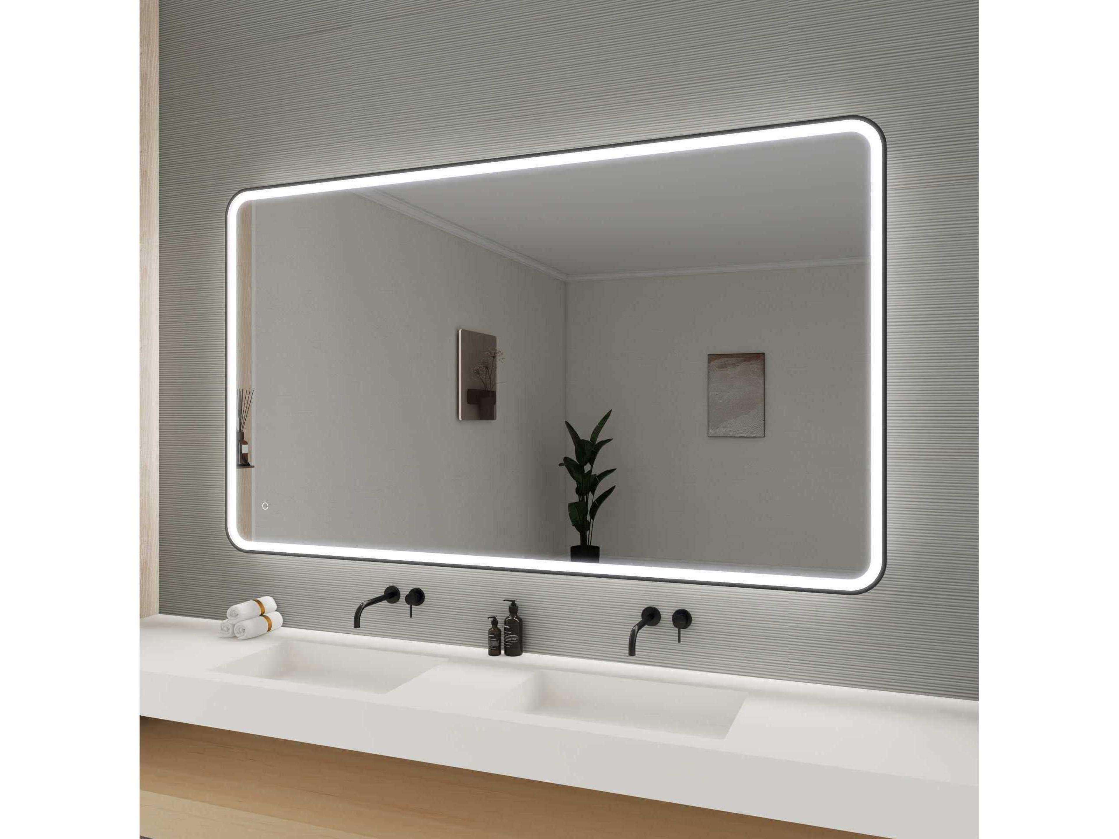 Elegant Lighting Harmoni Black Rectangular Wall Mirror