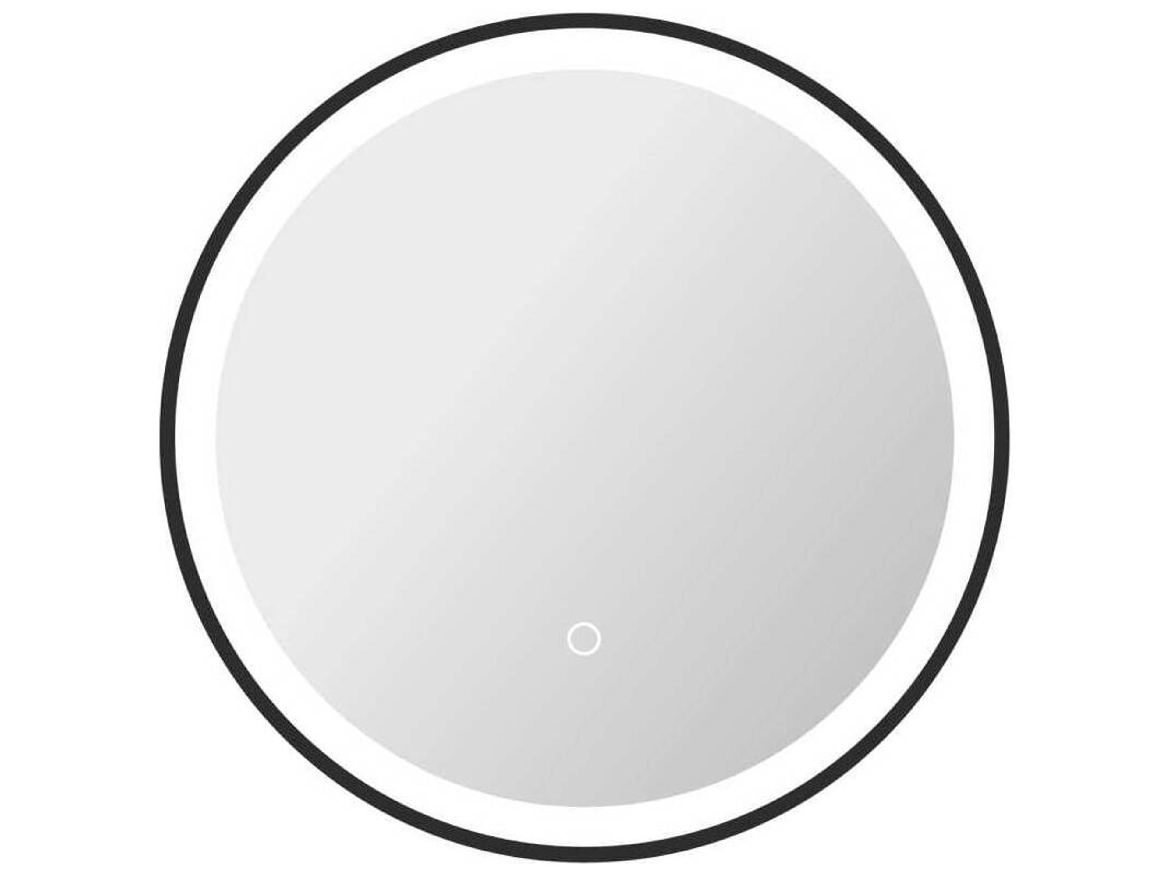 Elegant Lighting Harmoni Black Round Wall Mirror