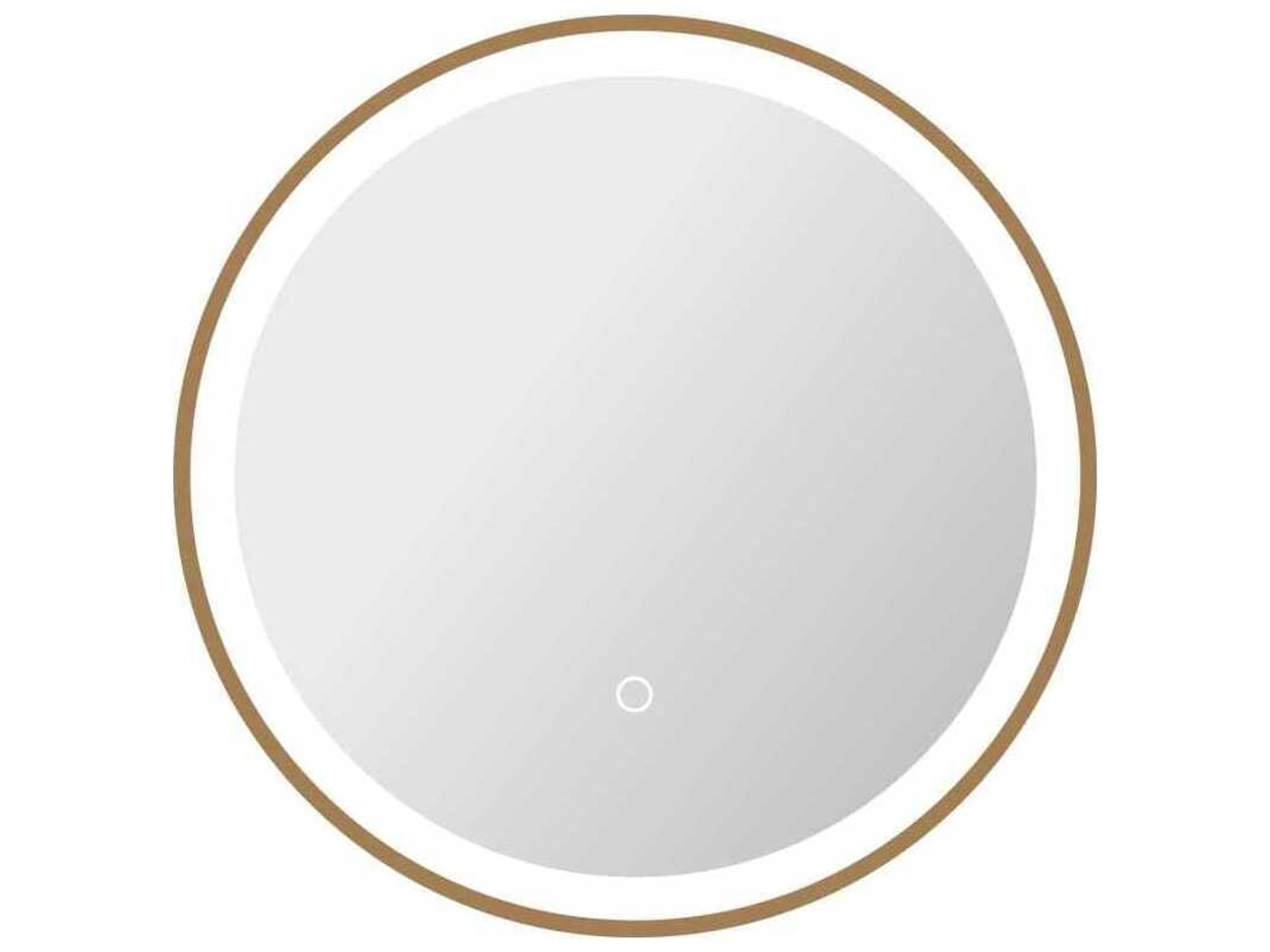 Harmoni Satin Gold Round Wall Mirror