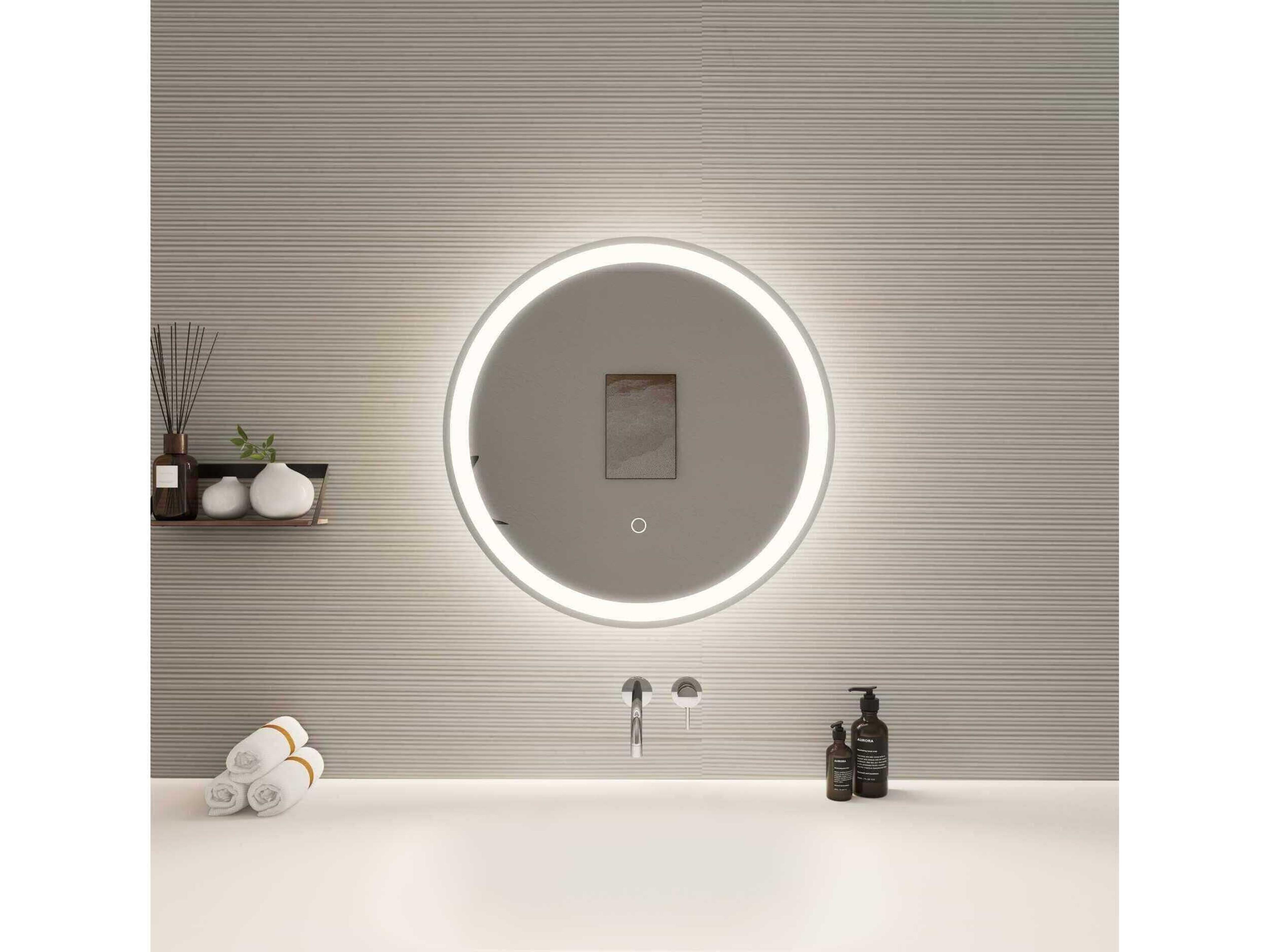 Elegant Lighting Harmoni Silver Round Wall Mirror