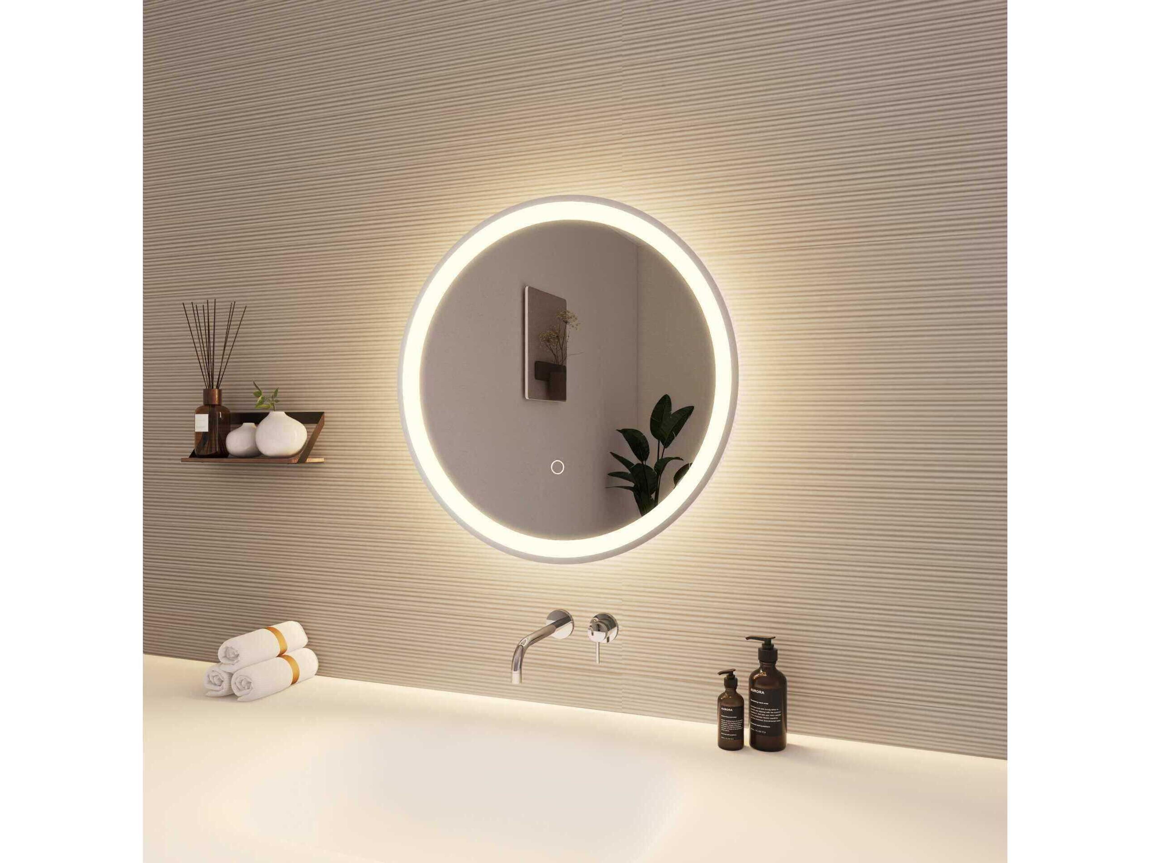 Elegant Lighting Harmoni Silver Round Wall Mirror