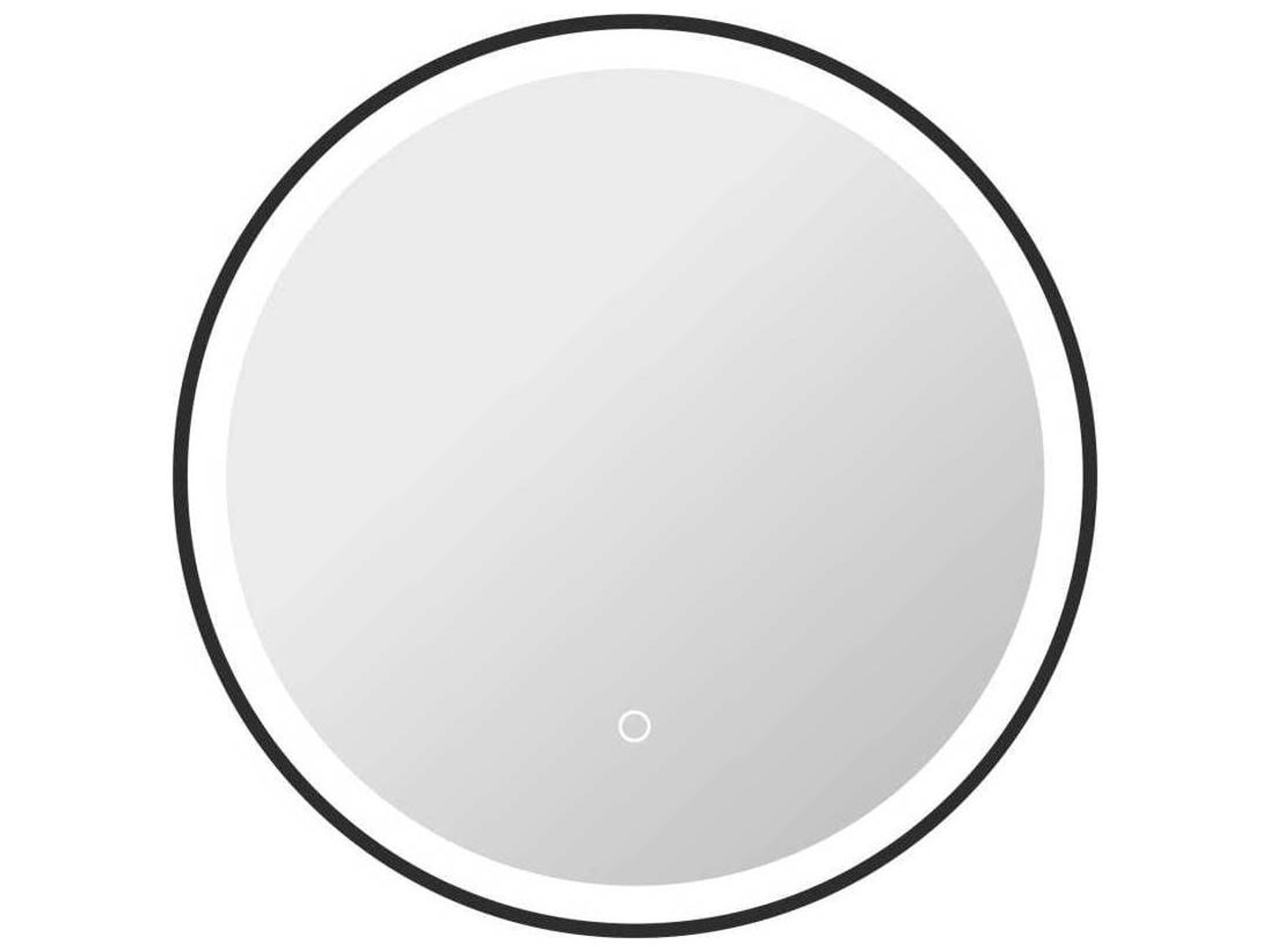 Elegant Lighting Harmoni Black Round Wall Mirror