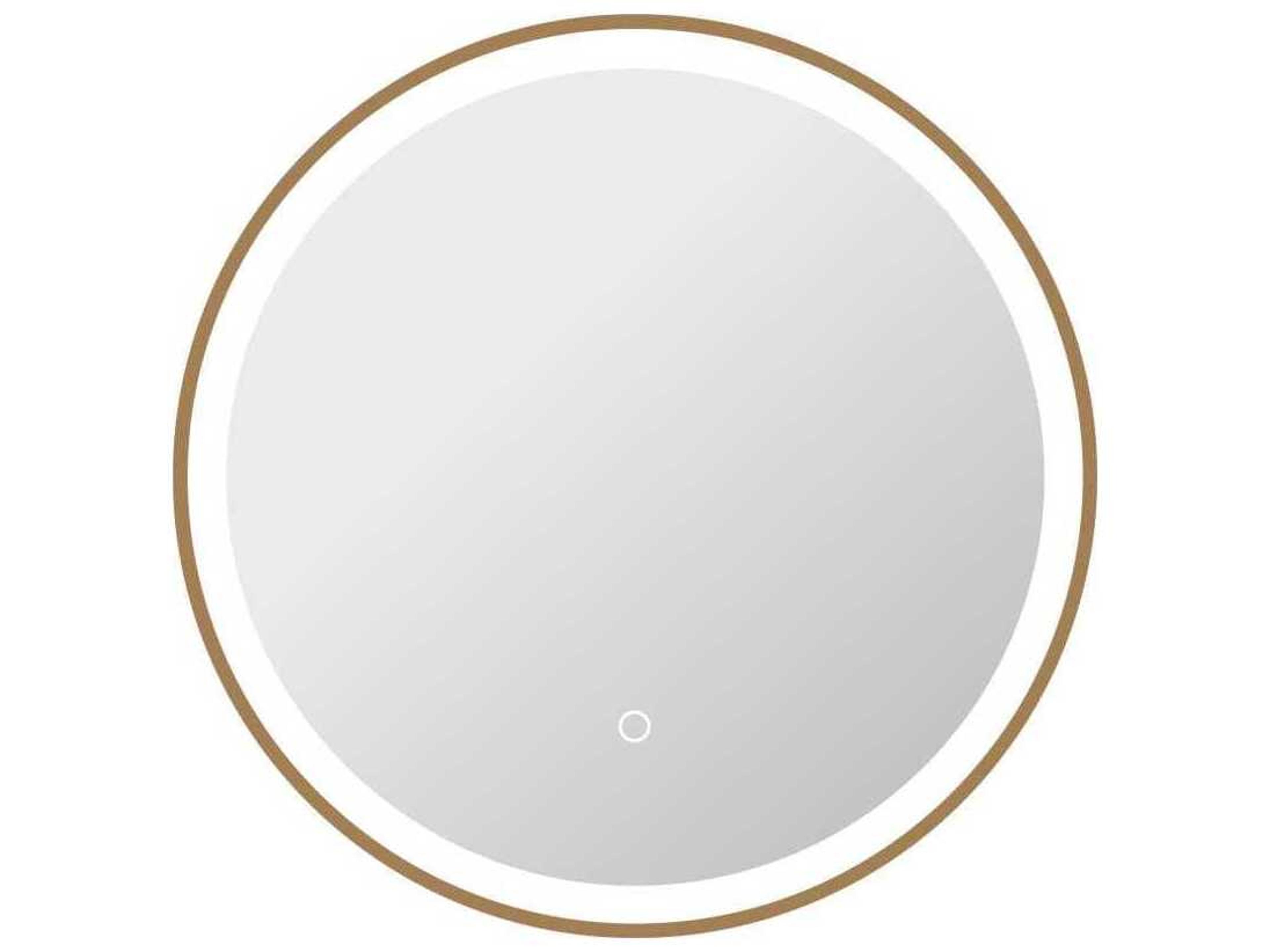 Harmoni Satin Gold Round Wall Mirror