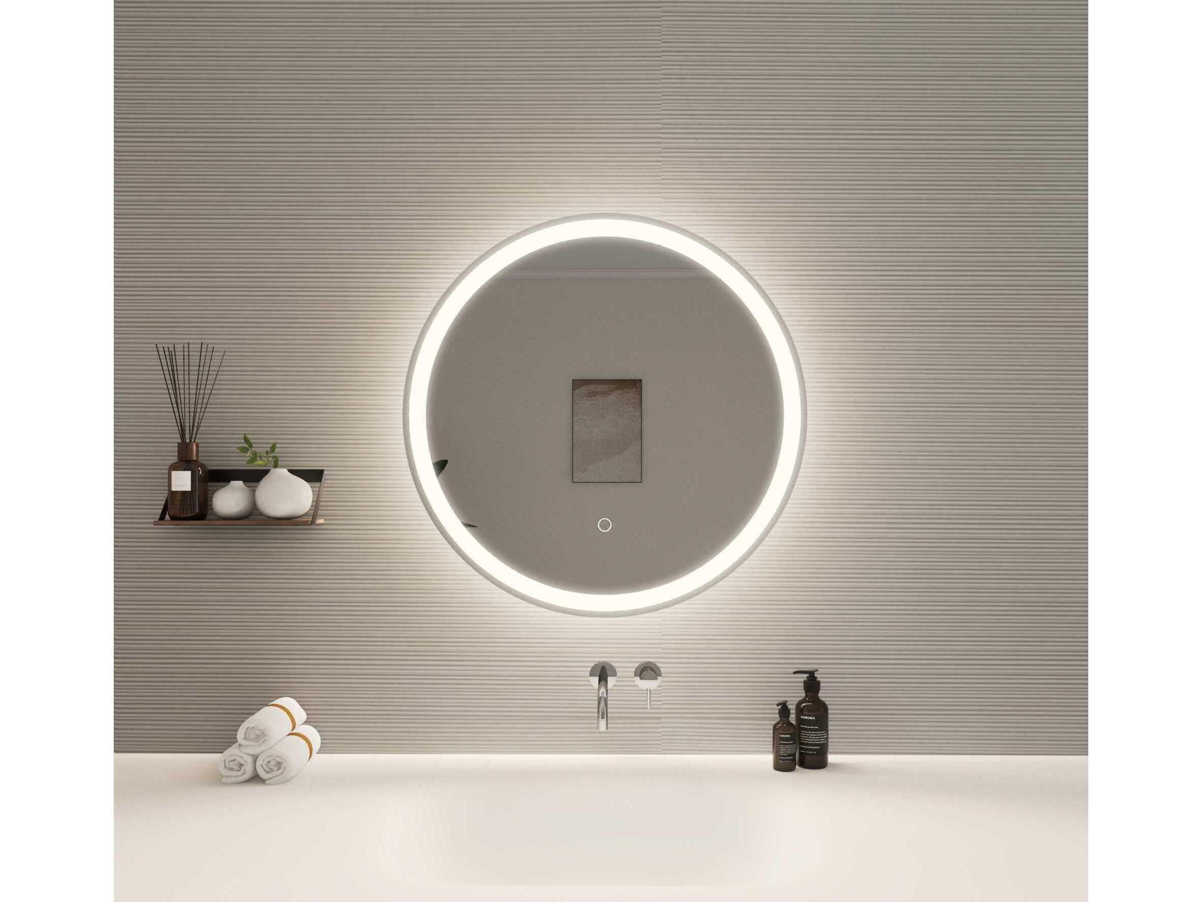 Elegant Lighting Harmoni Silver Round Wall Mirror