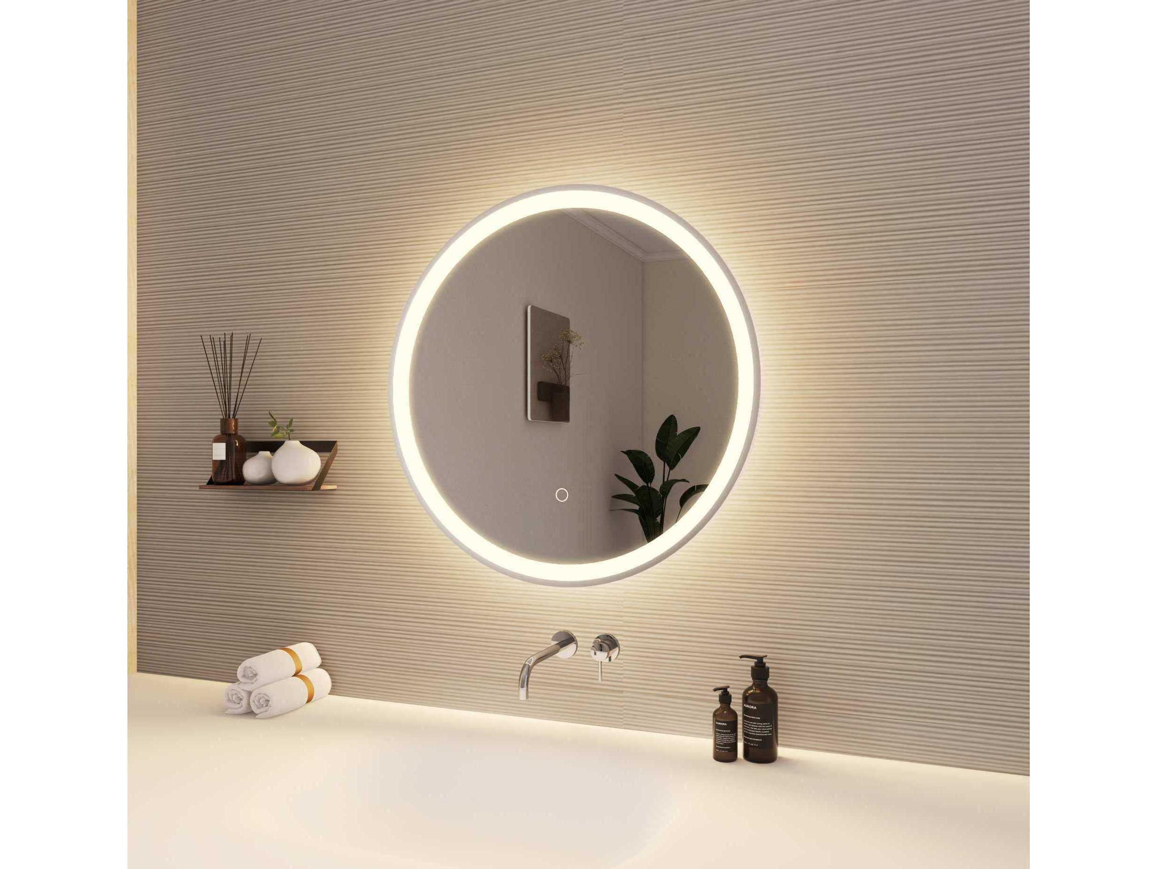 Elegant Lighting Harmoni Silver Round Wall Mirror