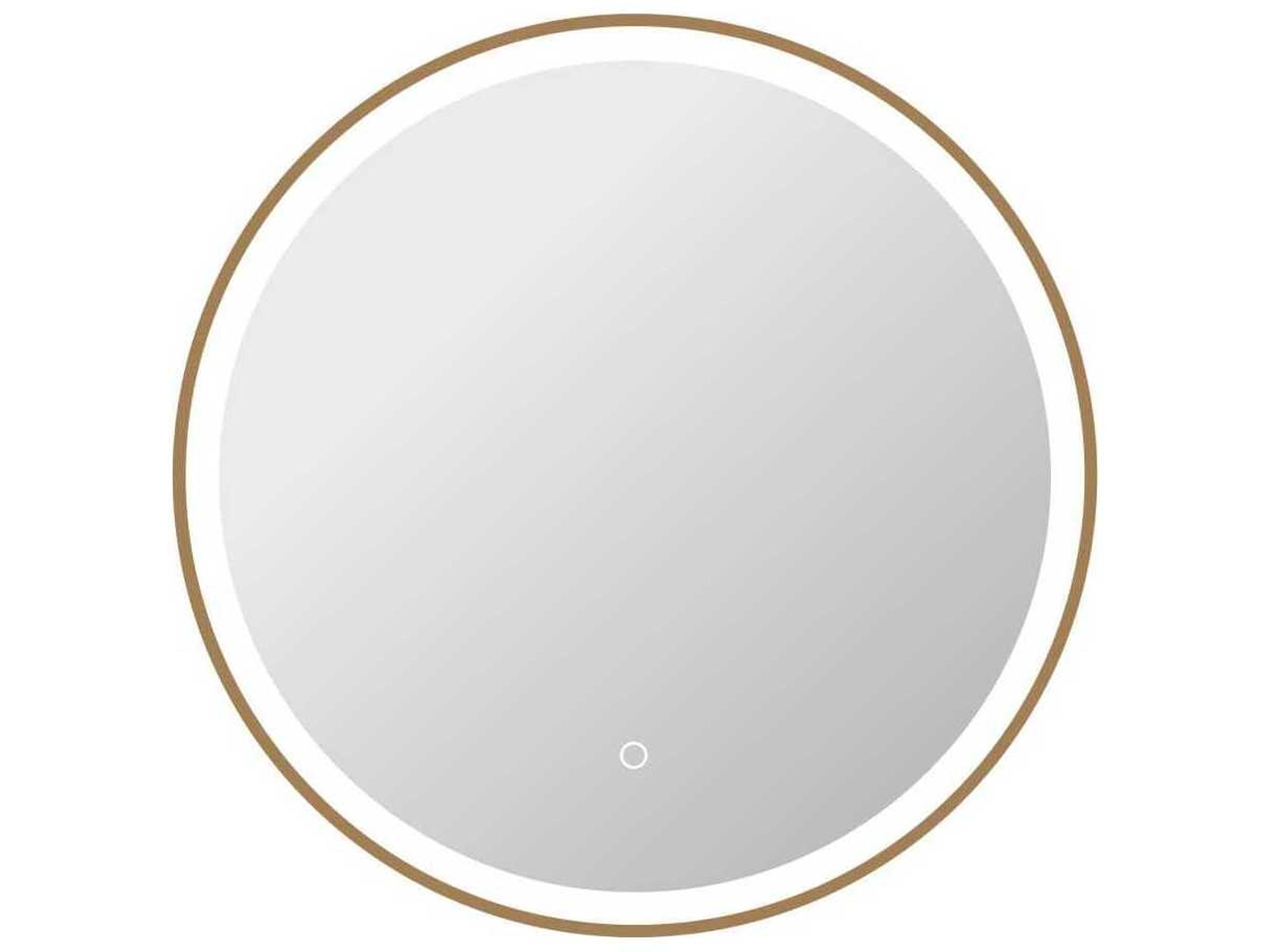 Harmoni Satin Gold Round Wall Mirror