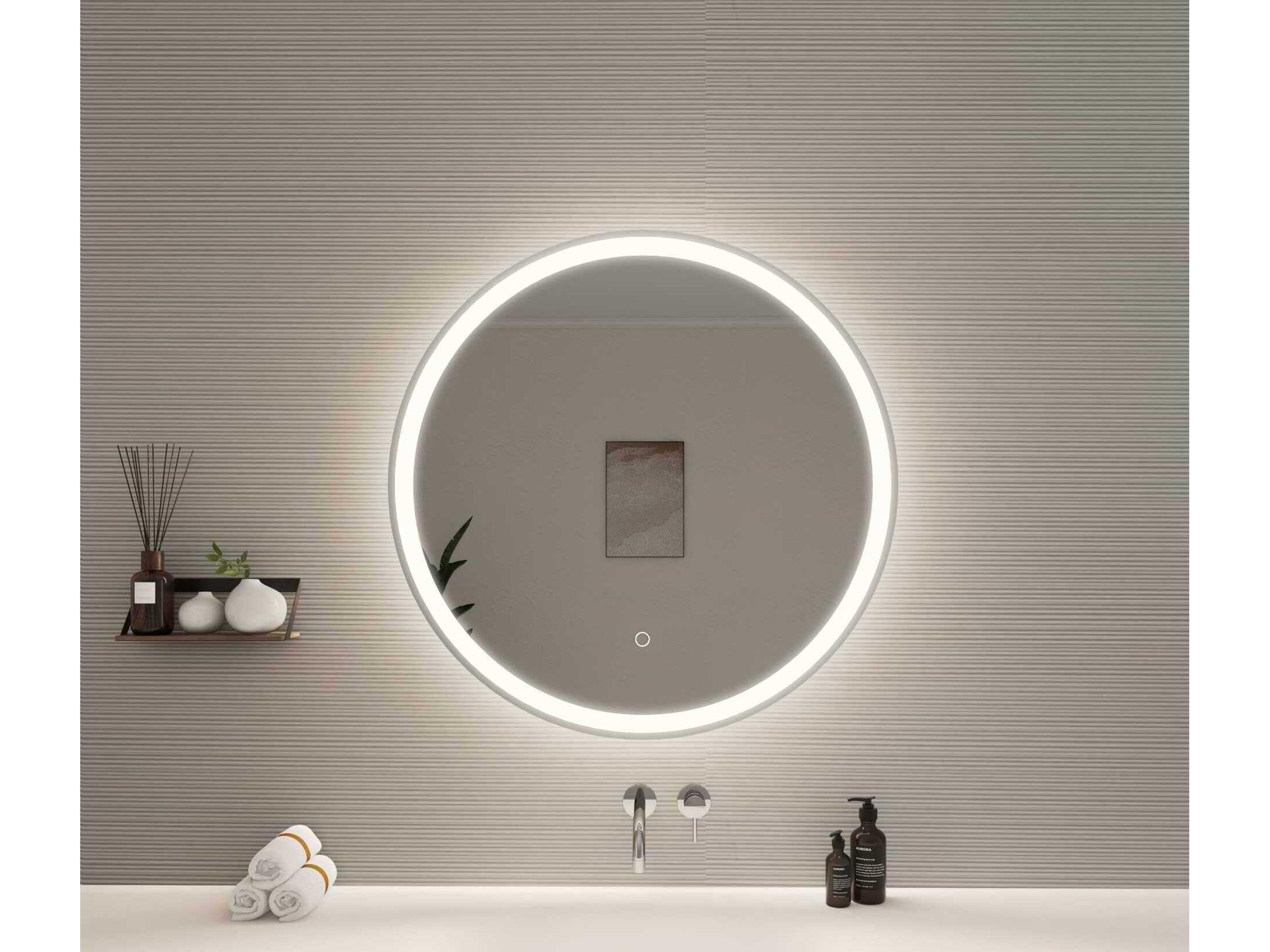 Elegant Lighting Harmoni Silver Round Wall Mirror