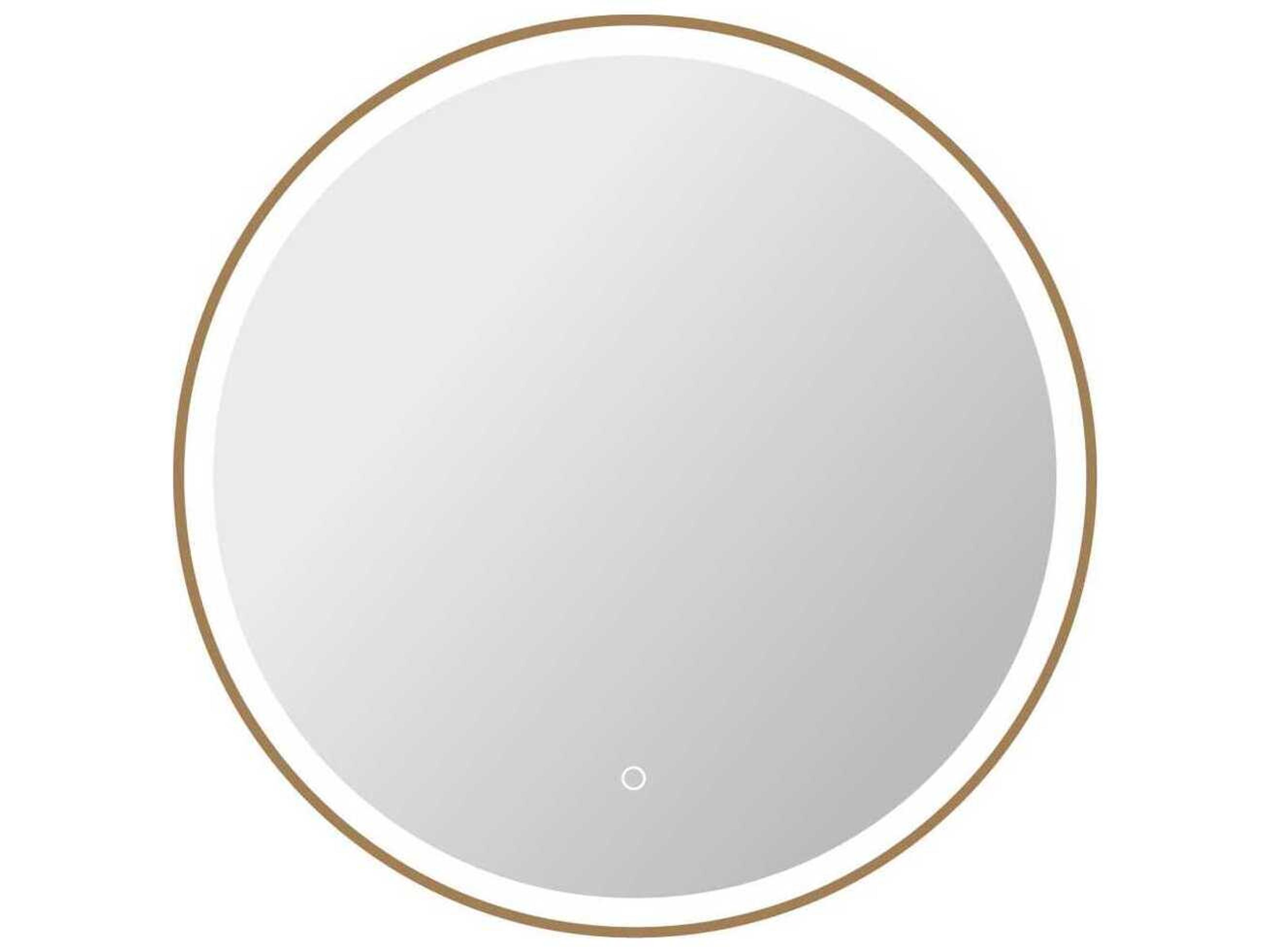 Harmoni Satin Gold Round Wall Mirror