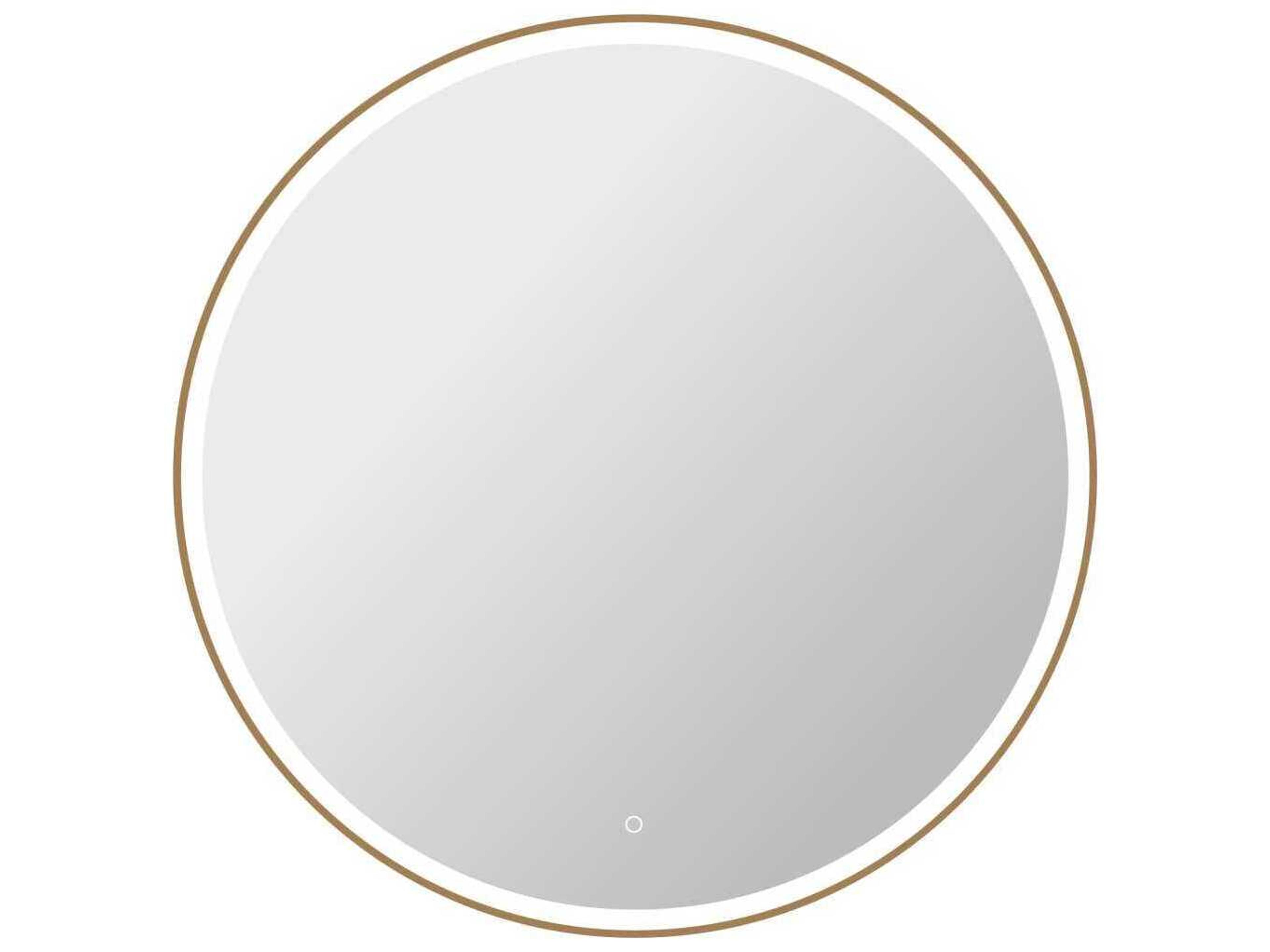Harmoni Satin Gold Round Wall Mirror