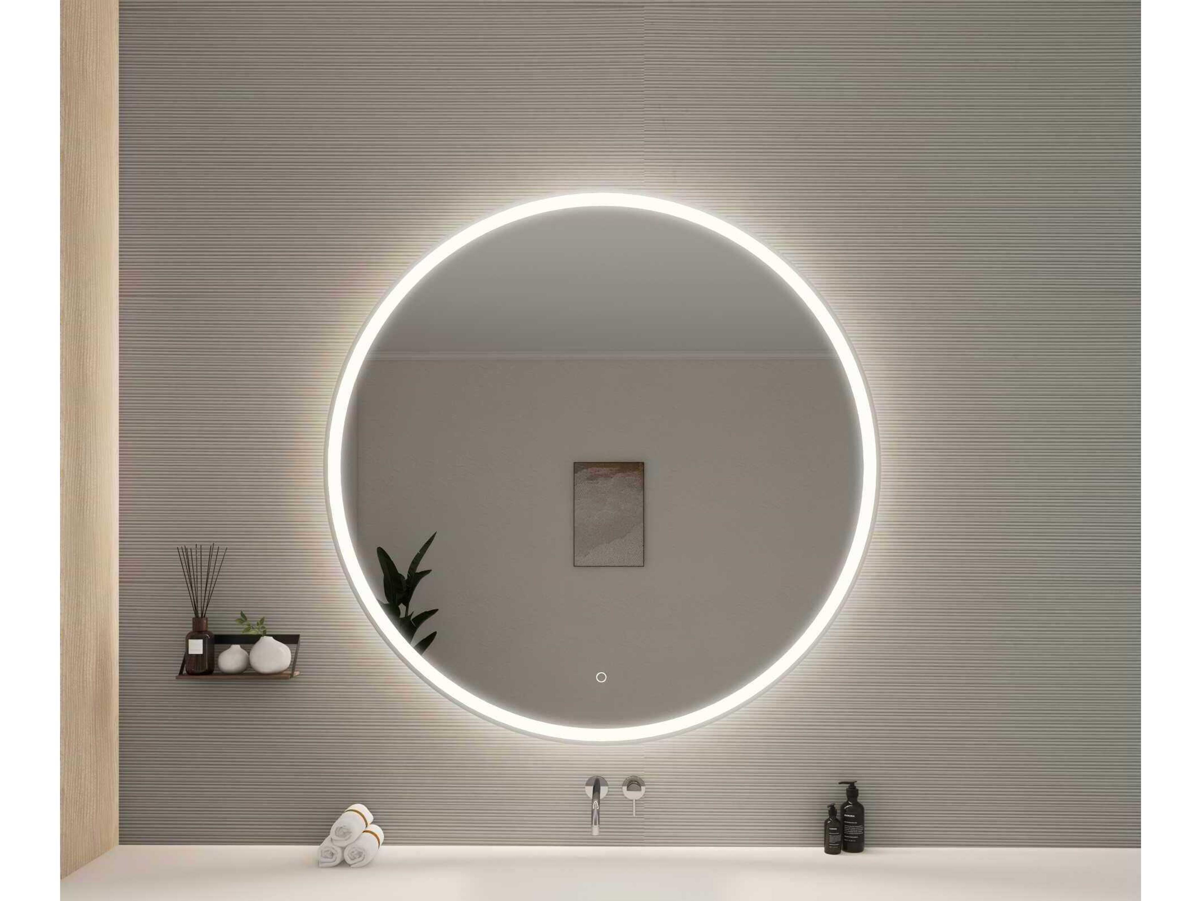 Elegant Lighting Harmoni Silver Round Wall Mirror