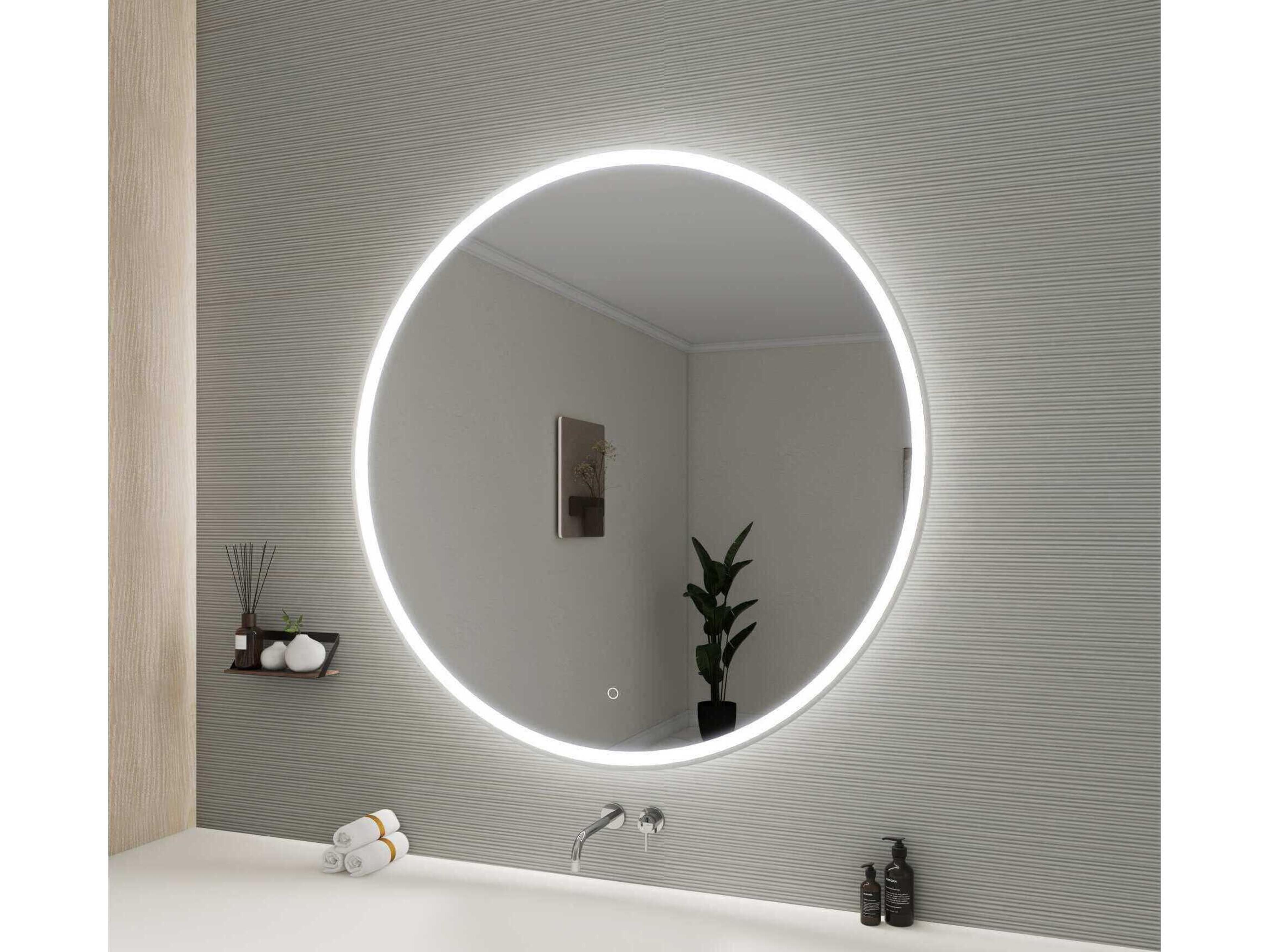 Elegant Lighting Harmoni Silver Round Wall Mirror