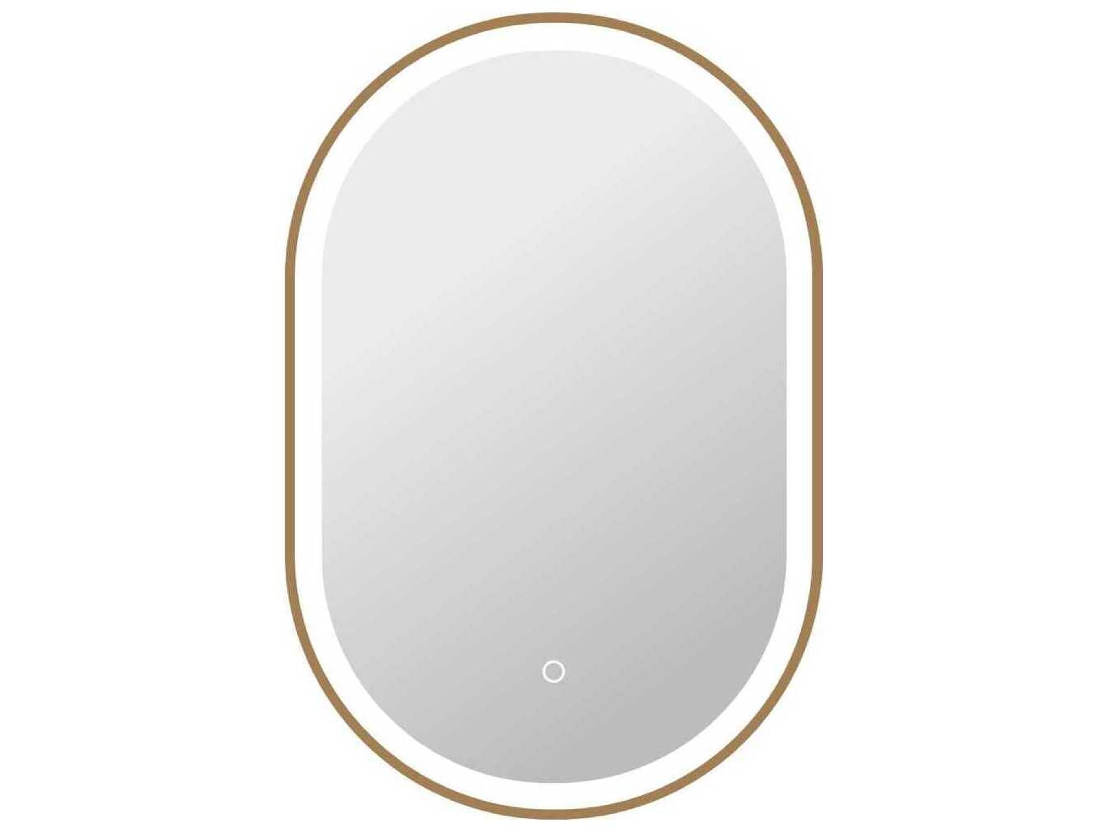 Harmoni Satin Gold Oval Wall Mirror