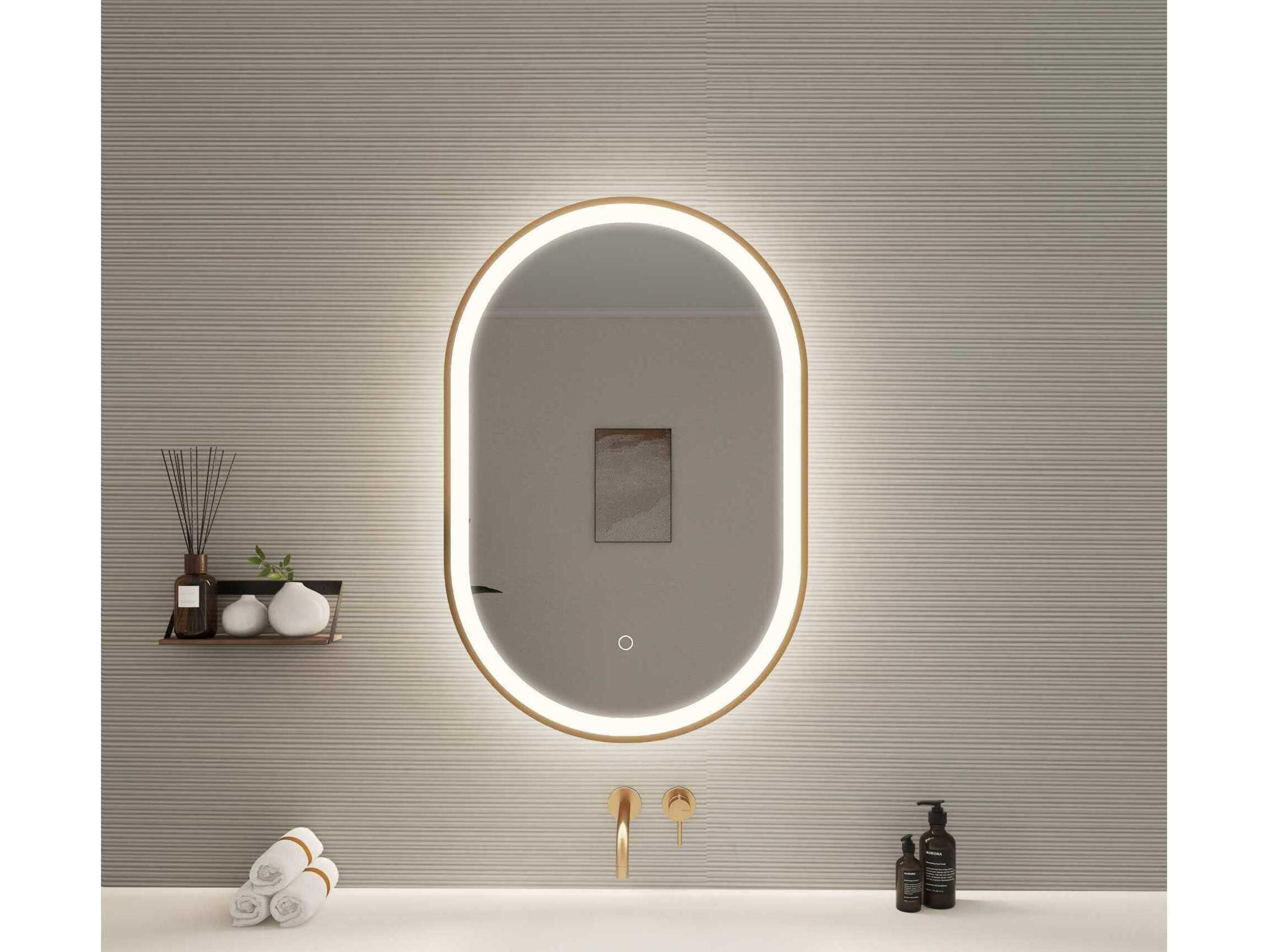 Elegant Lighting Harmoni Satin Gold Oval Wall Mirror