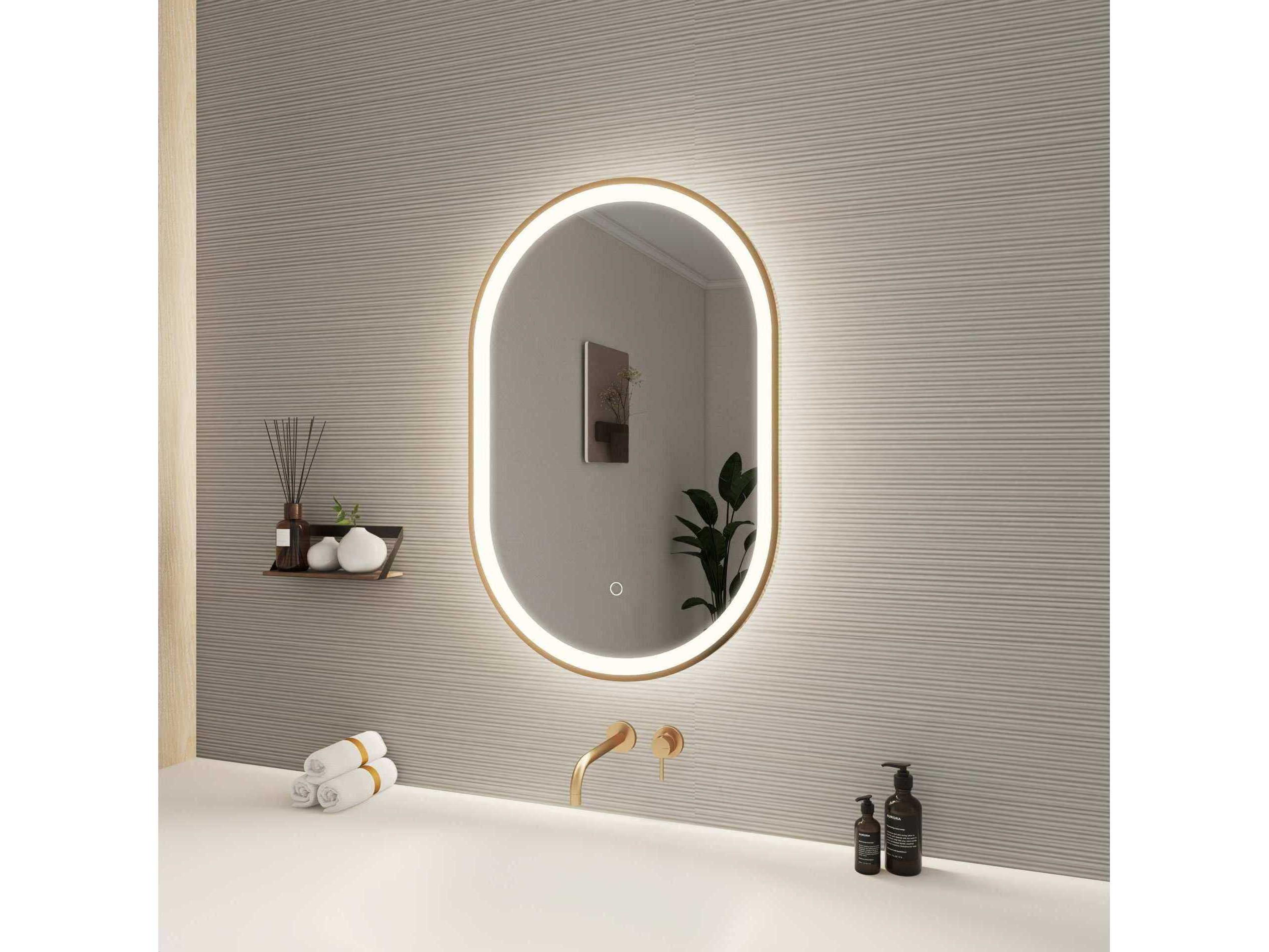 Elegant Lighting Harmoni Satin Gold Oval Wall Mirror