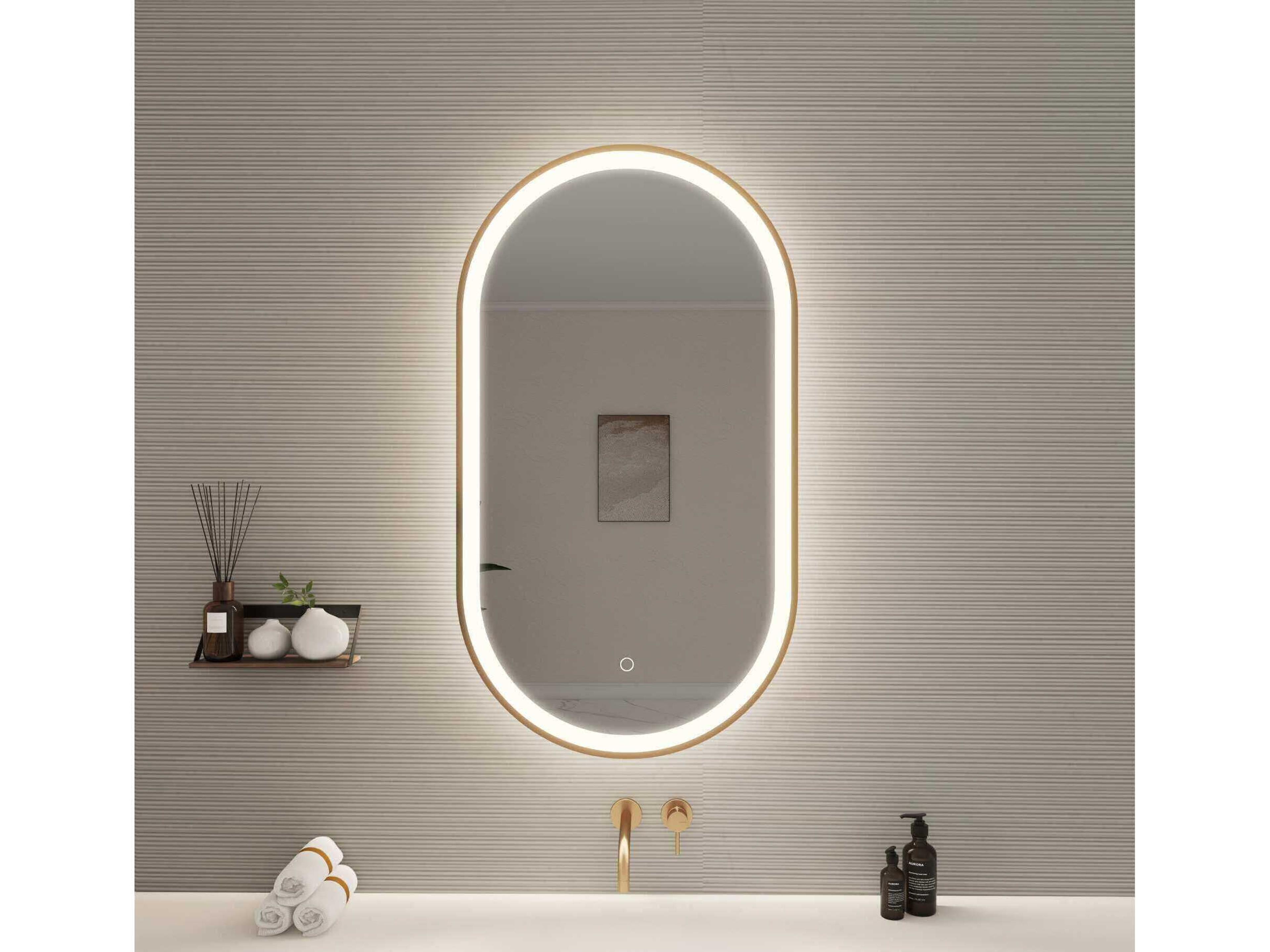 Elegant Lighting Harmoni Satin Gold Oval Wall Mirror