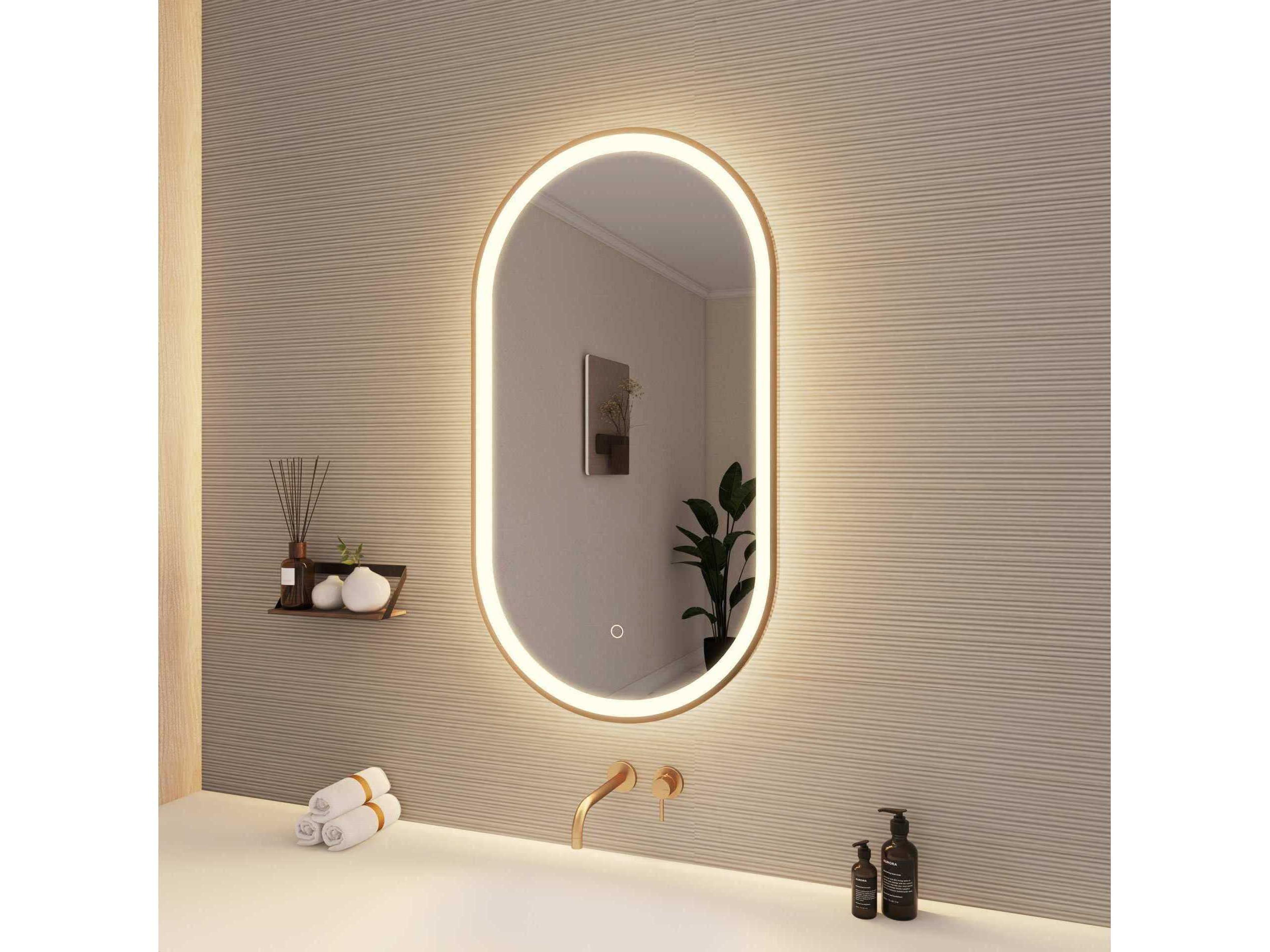 Elegant Lighting Harmoni Satin Gold Oval Wall Mirror
