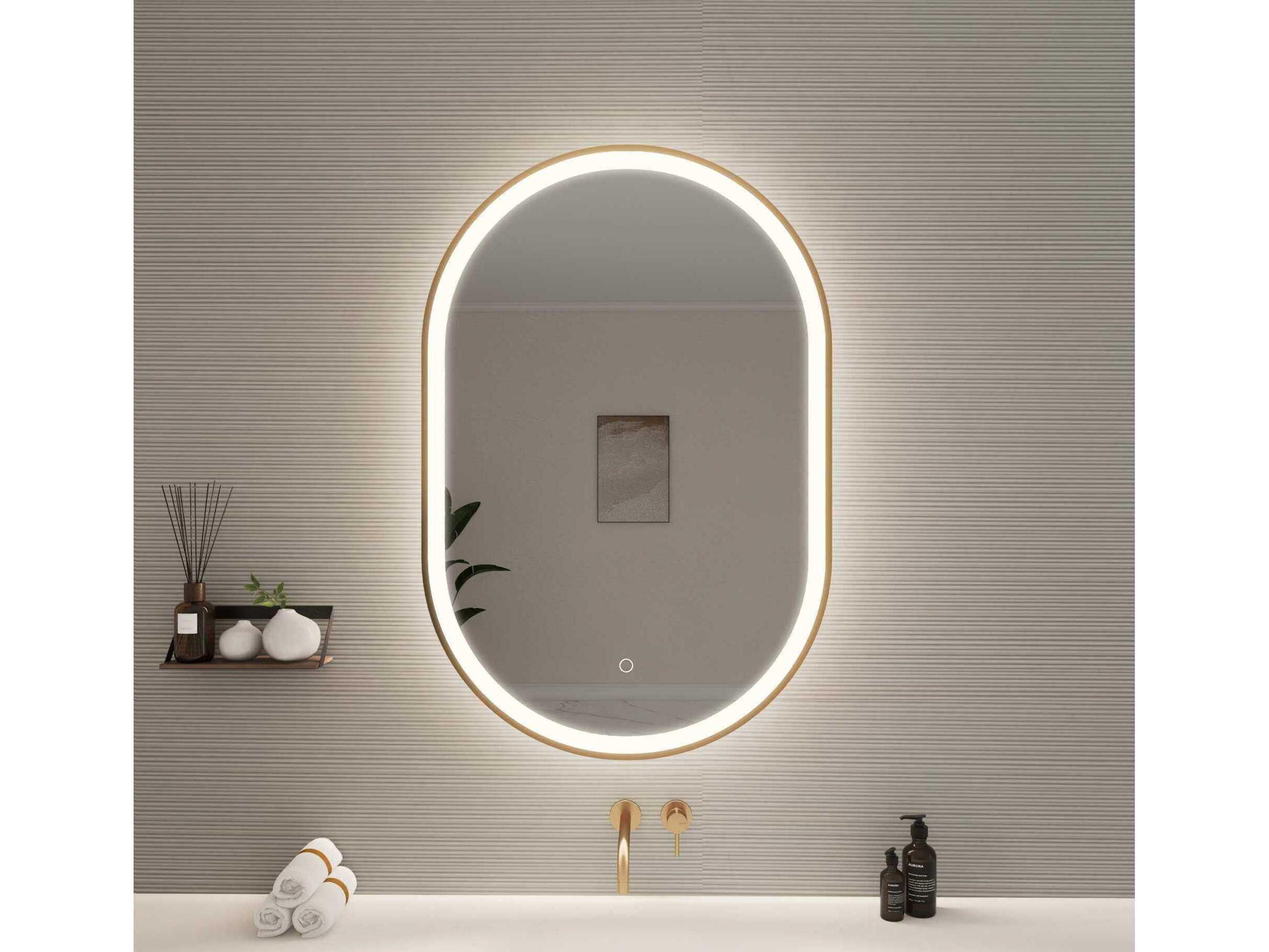 Elegant Lighting Harmoni Satin Gold Oval Wall Mirror