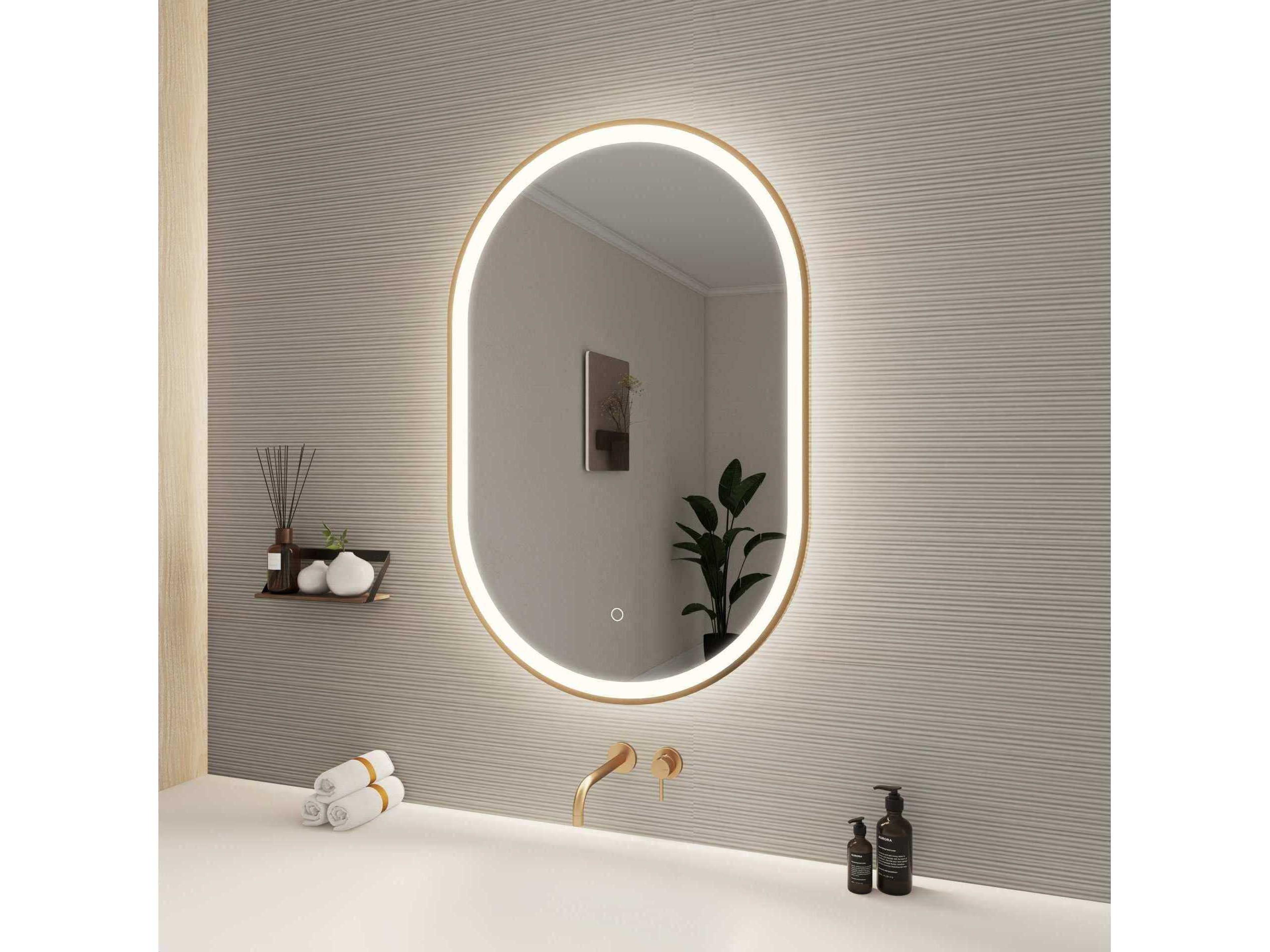 Elegant Lighting Harmoni Satin Gold Oval Wall Mirror