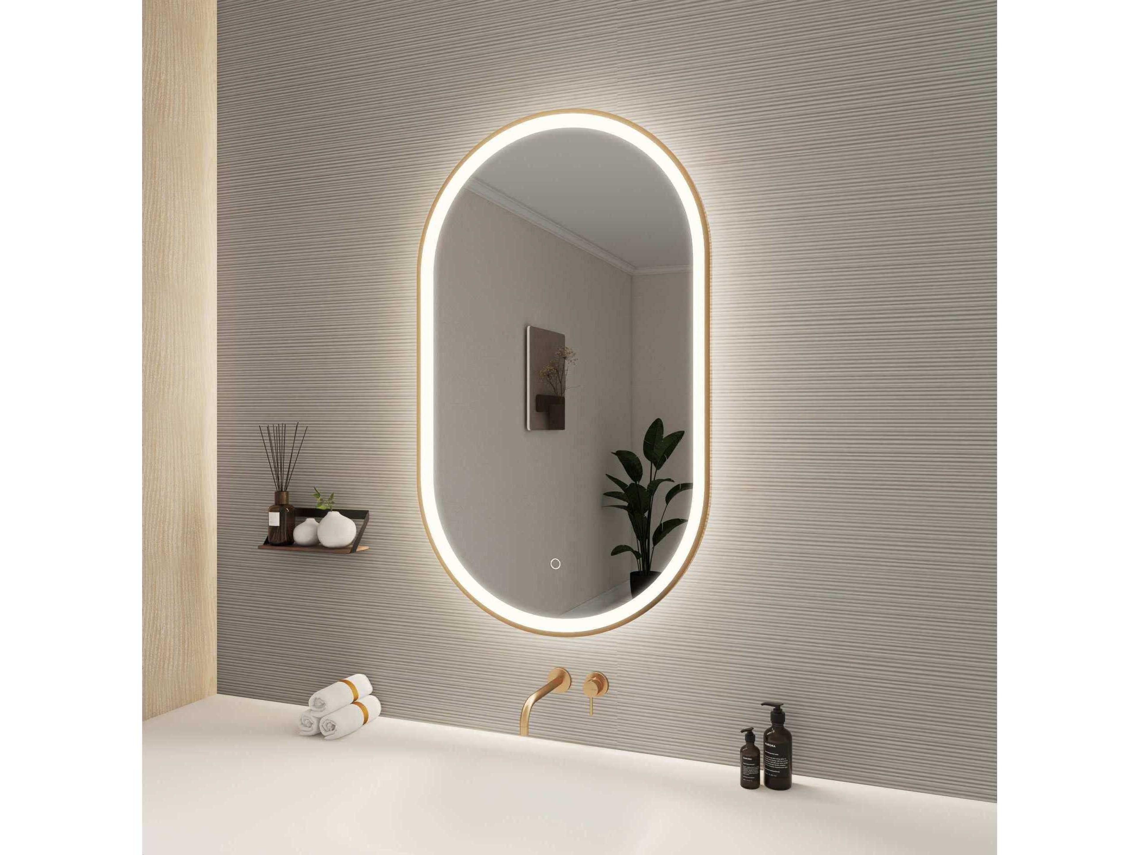 Elegant Lighting Harmoni Satin Gold Oval Wall Mirror